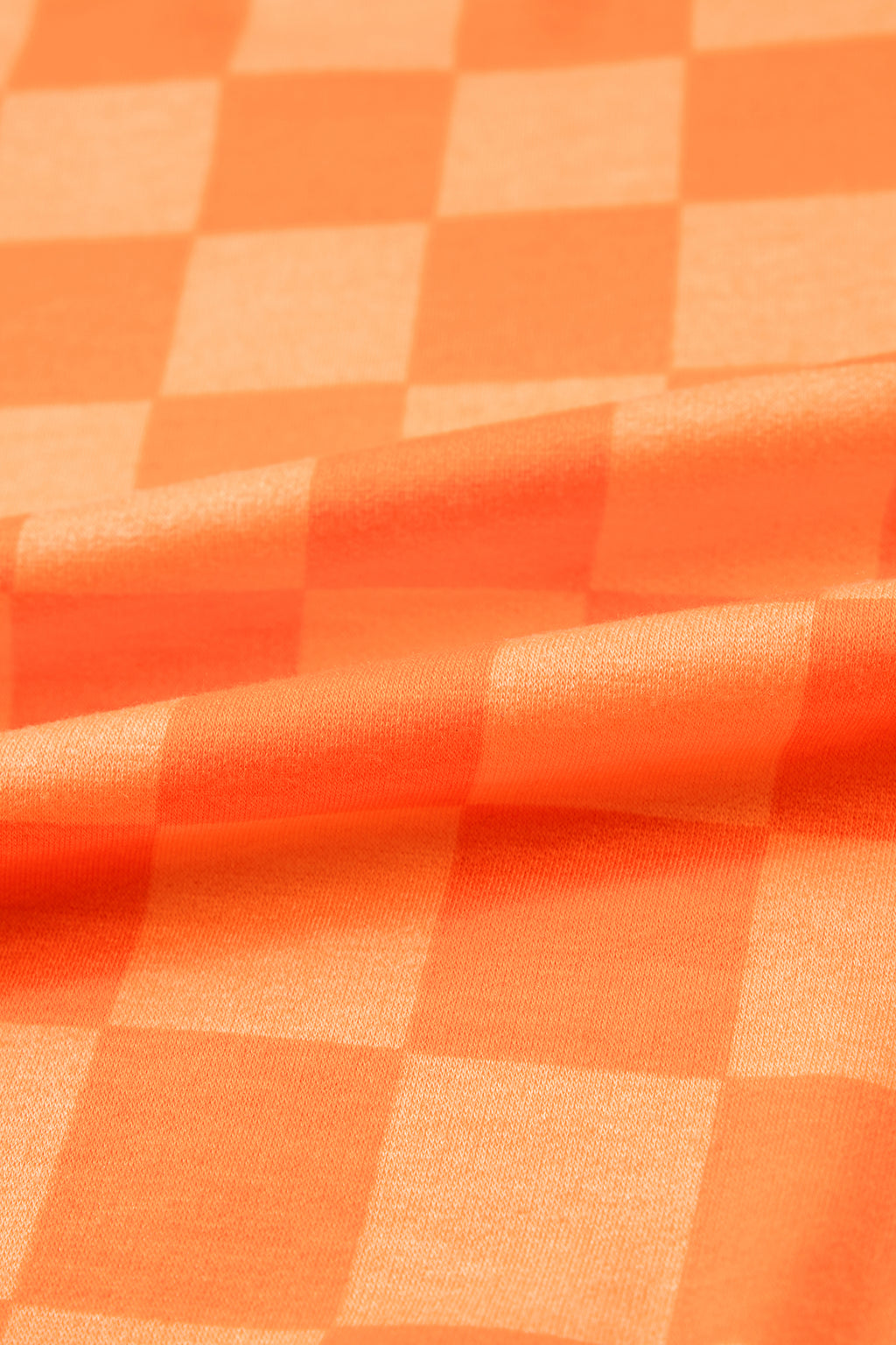Orange Plaid Checkered Long Sleeve Crop Top Elastic Waist Shorts Two Piece Set PREORDER ETA 3 WEEKS