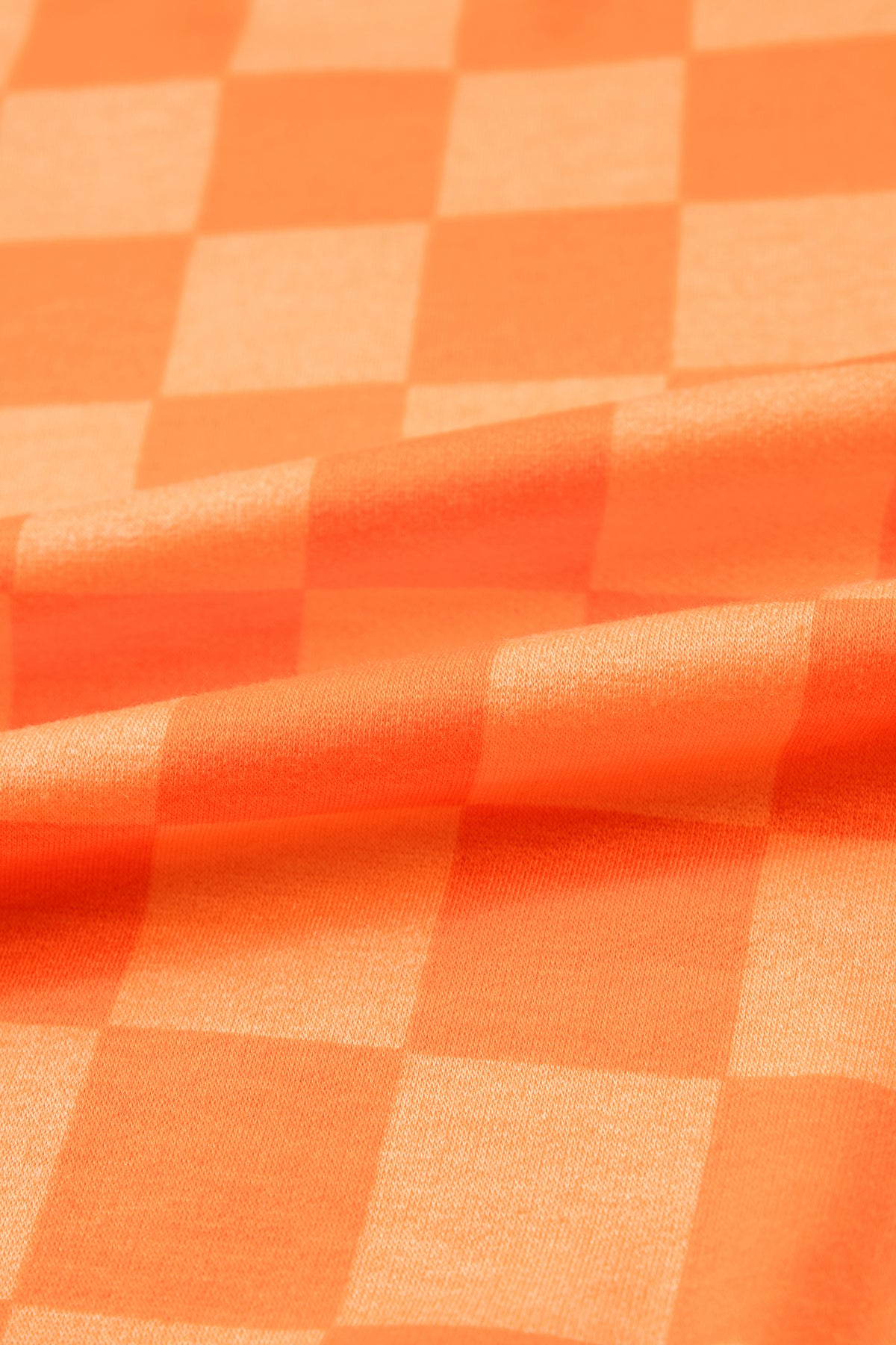 Orange Plaid Checkered Long Sleeve Crop Top Elastic Waist Shorts Two Piece Set PREORDER ETA 3 WEEKS