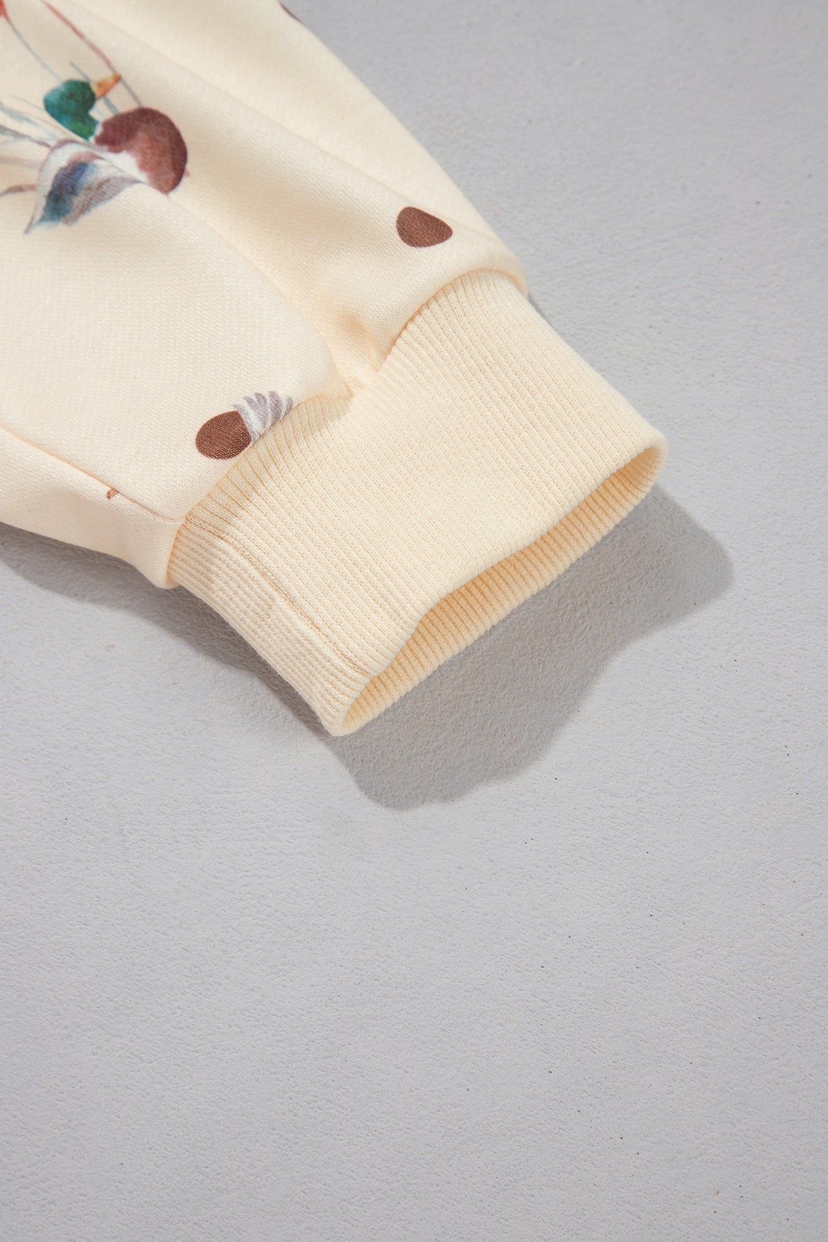 Beige Polka Dot Mallard Print Crewneck Pullover Two Piece Pants Set PREORDER ETA 3 WEEKS