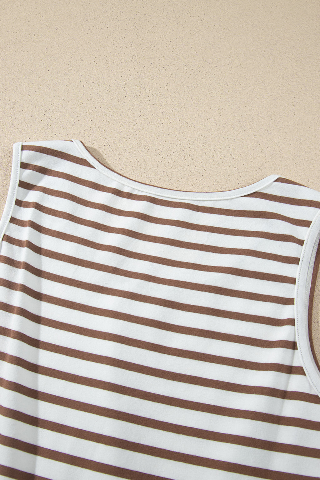 Chestnut Striped Colorblock Sleeveless Casual Long Dress PREORDER ETA 3 WEEKS