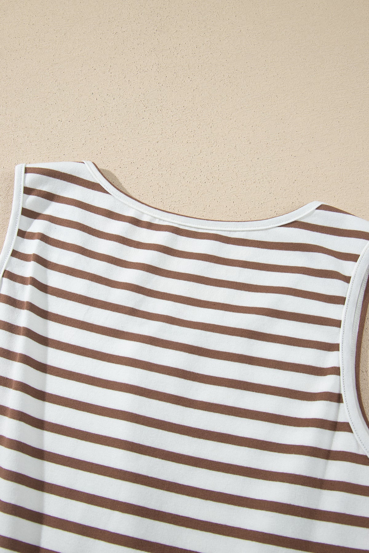 Chestnut Striped Colorblock Sleeveless Casual Long Dress PREORDER ETA 3 WEEKS