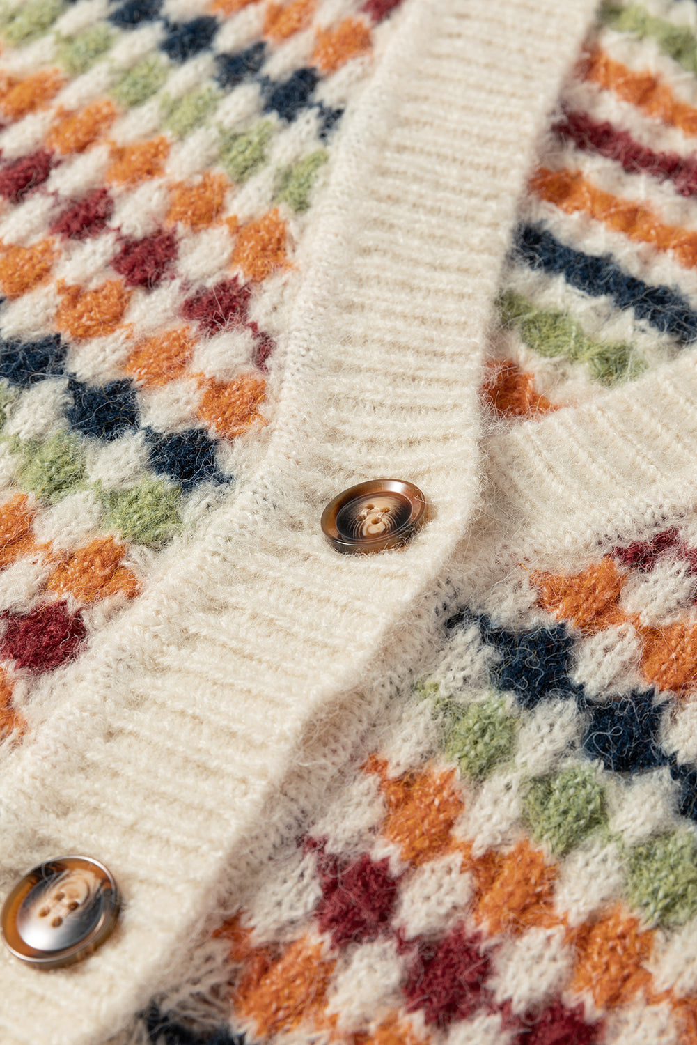 Multicolour Dotty Pattern Knit Button Front V Neck Sweater Cardigan PREORDER ETA 3 WEEKS