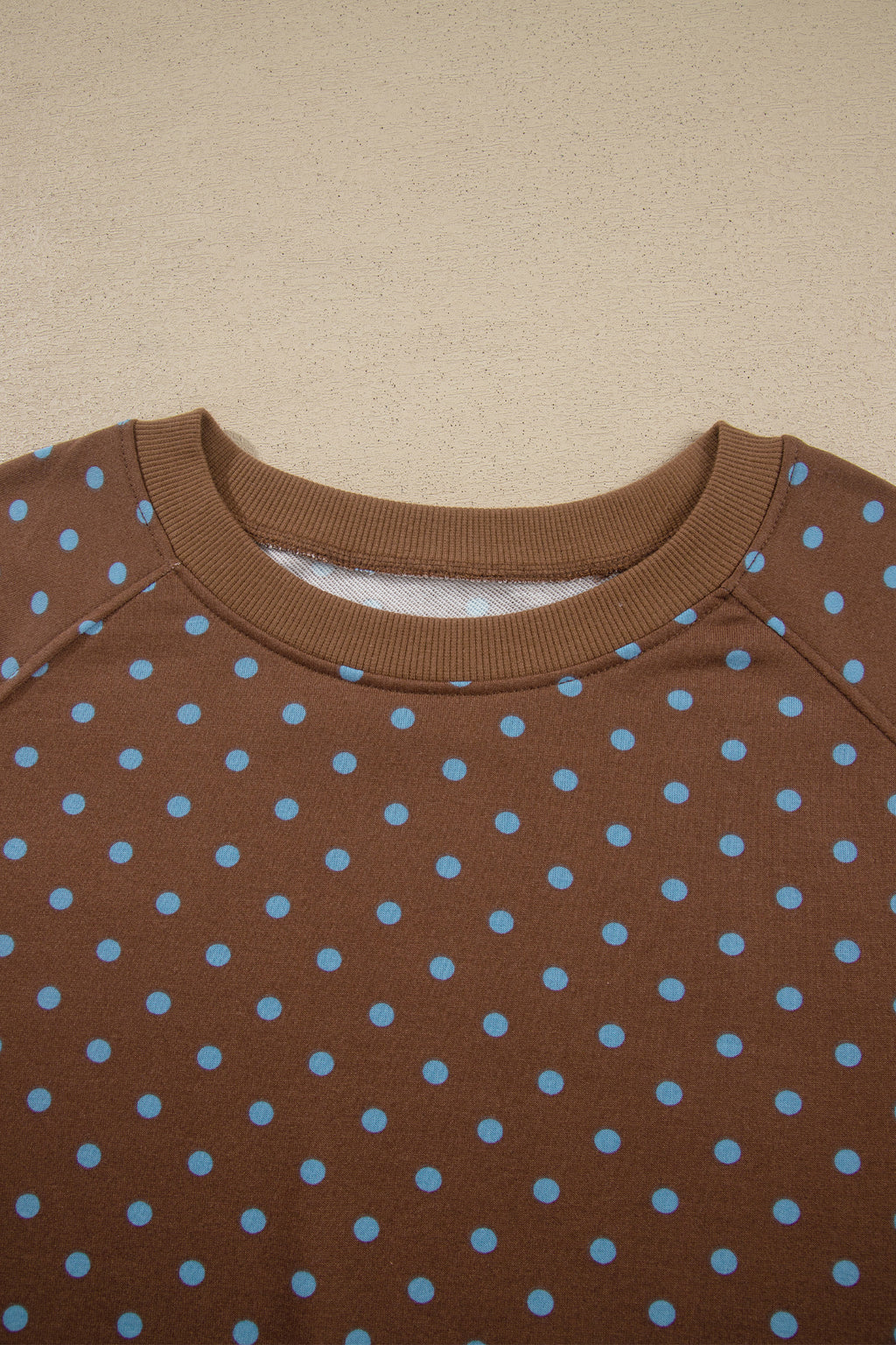 Brown Polka Dot Round Neck Long Sleeve Plus Size Set PREORDER ETA 3 WEEKS