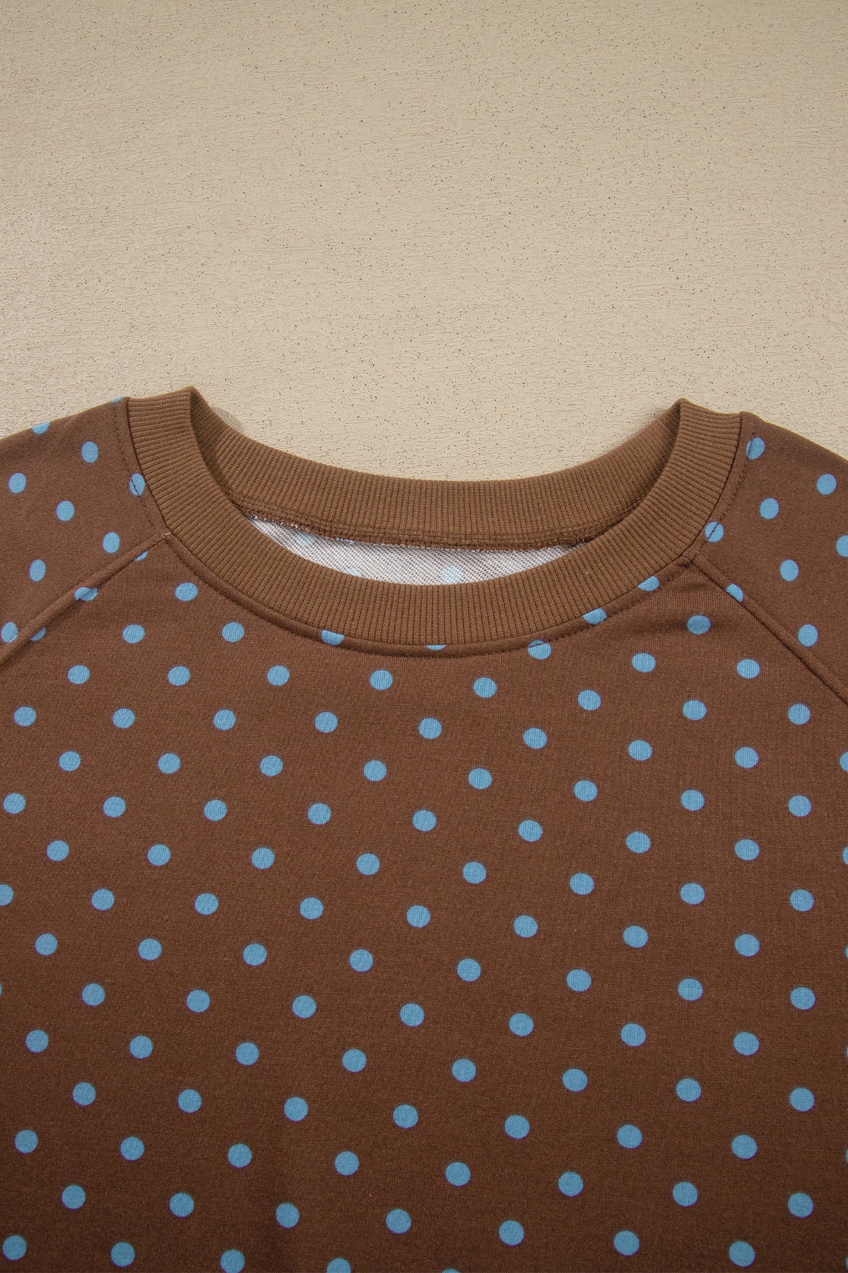 Brown Polka Dot Round Neck Long Sleeve Plus Size Set PREORDER ETA 3 WEEKS