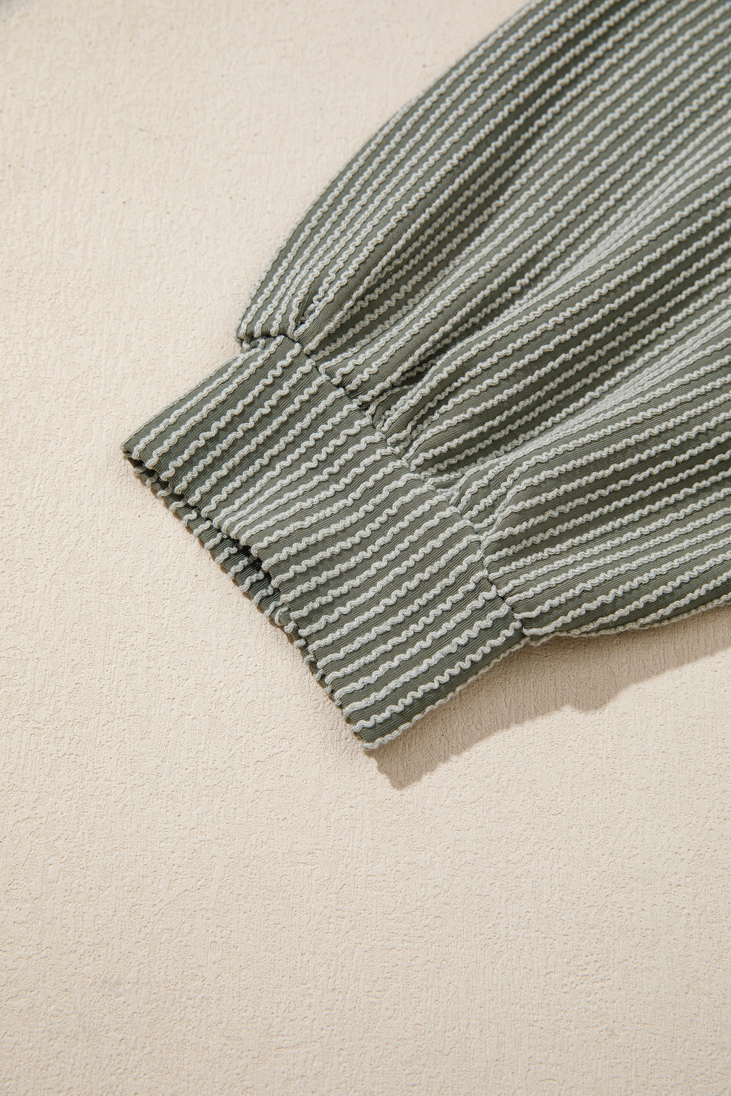 Four Leaf Clover Twisted Ribbed Exposed Seam Detail V Neck Pullover Plus Size Pant Set PREORDER ETA 3 WEEKS