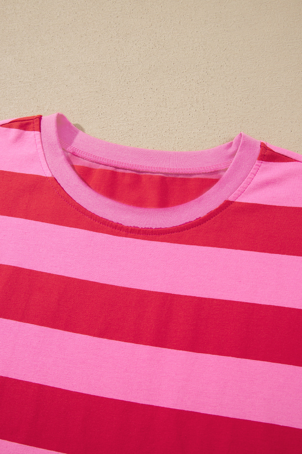 Rose Stripe Cuffed Short Sleeve Pocketed Casual T Shirt Long Dress PREORDER ETA 3 WEEKS