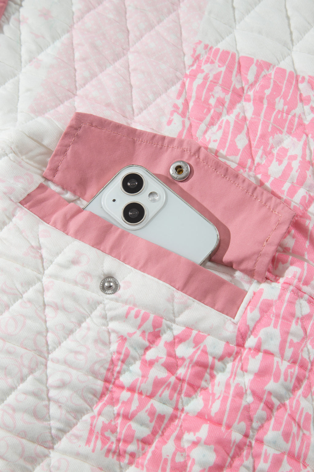 Multicolour Floral Quilted Half Button Pocketed Pullover Sweatshirt PREORDER ETA 3 WEEKS
