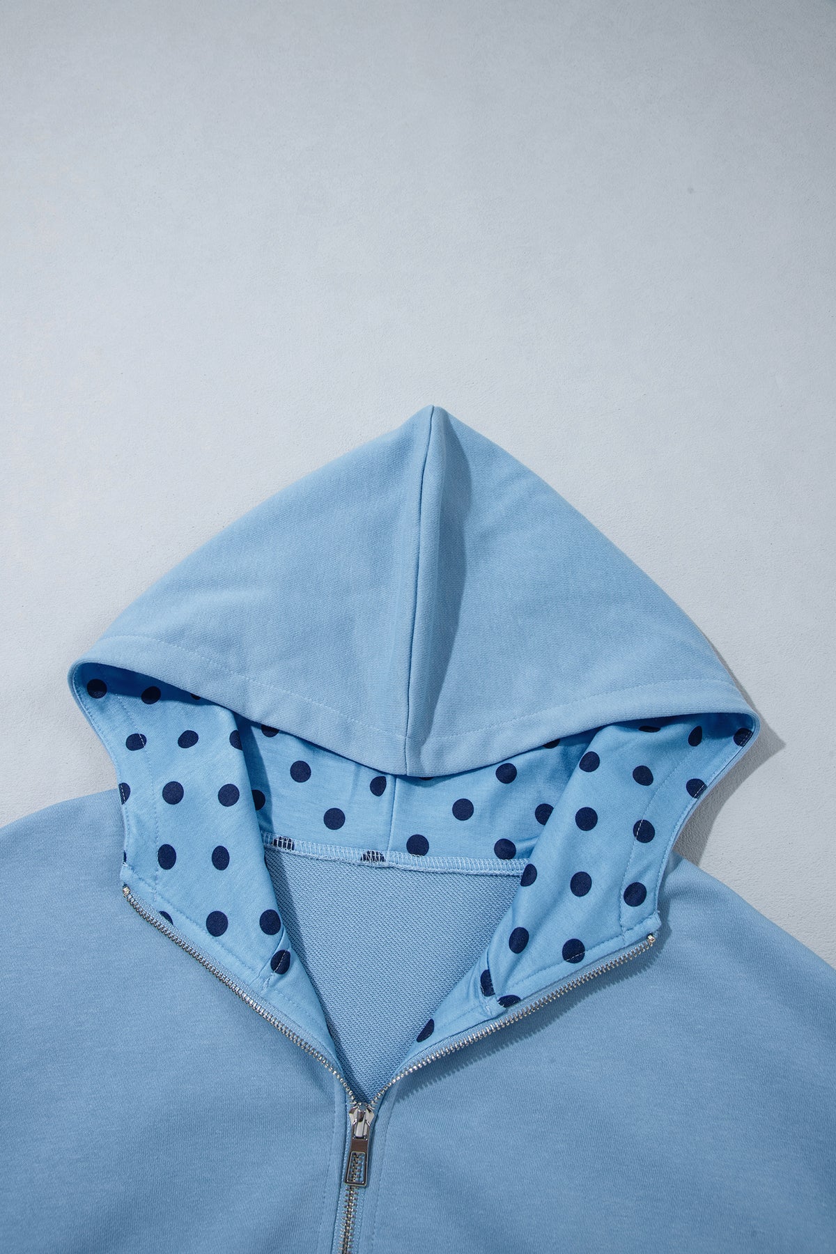 Beau Blue Polka Dot Hooded Zip-Up Sweatshirt PREORDER ETA 3 WEEKS