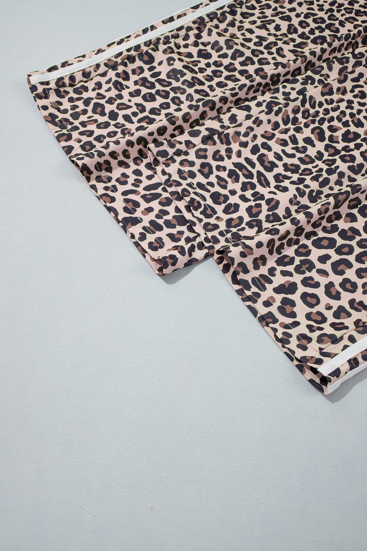 Beige Plus Size Leopard Print Side Stripes Detail Casual Pants PREORDER ETA 3 WEEKS