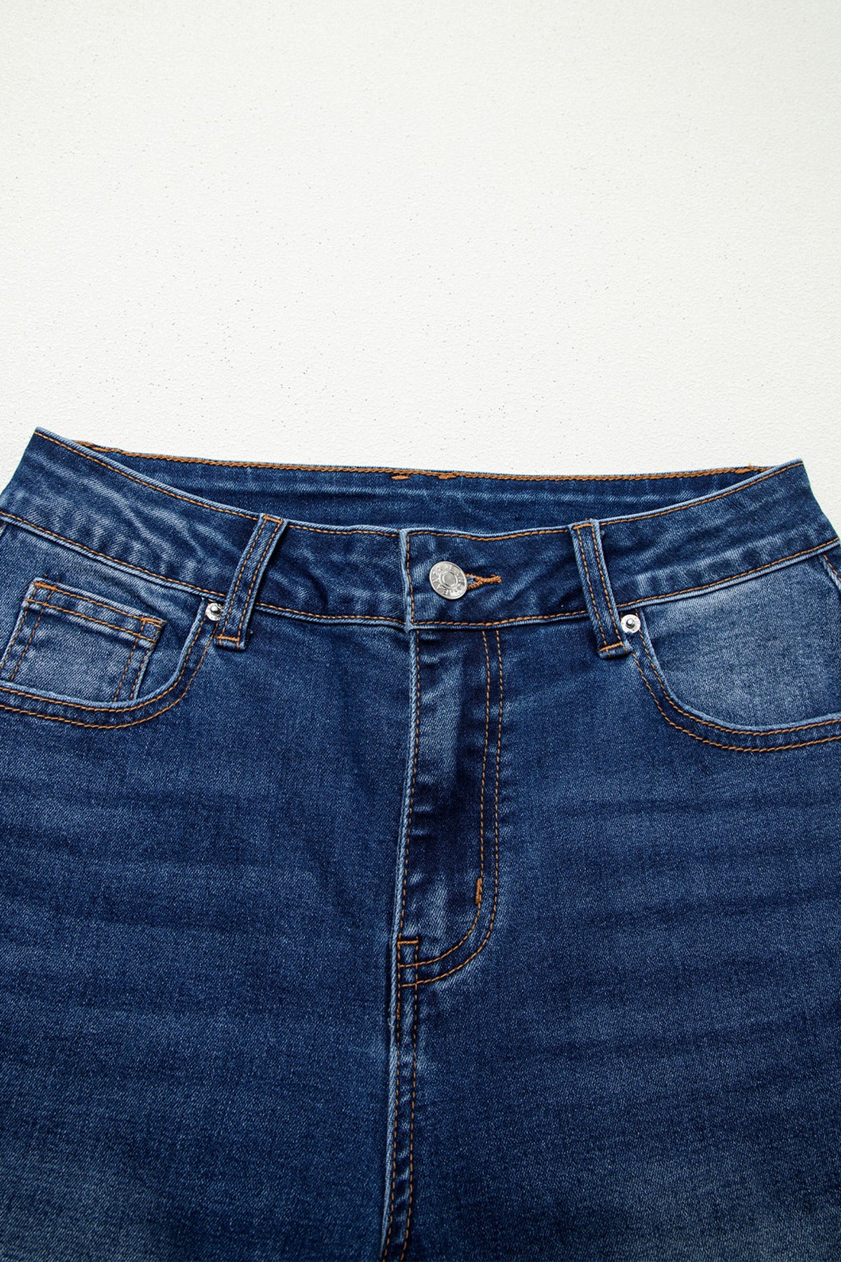 Sky Blue Chic Seam Detail Raw Hem Ankle Length Jeans PREORDER ETA 3 WEEKS