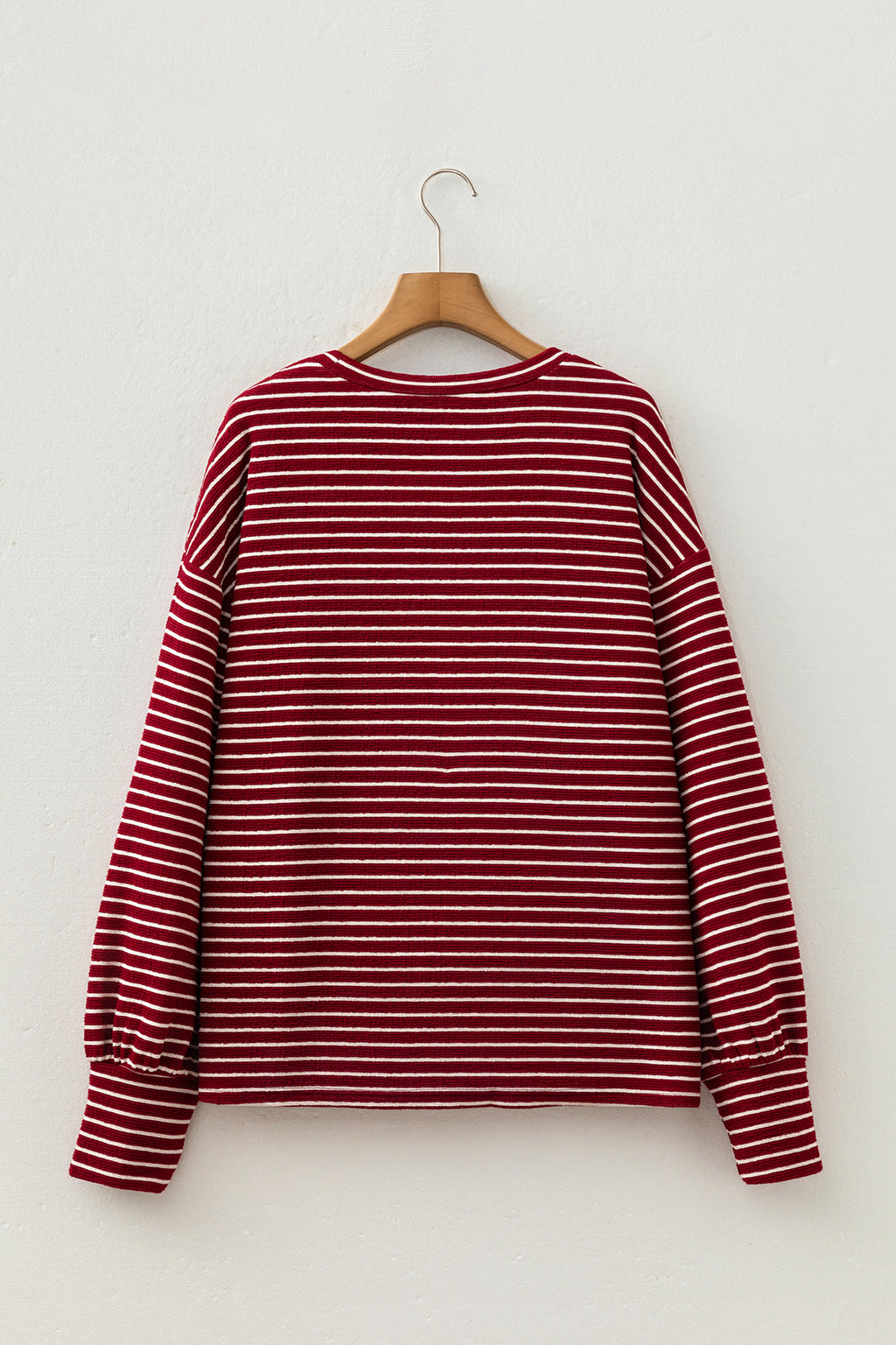 Red Stripe Drop Shoulder Long Sleeve Top PREORDER ETA 3 WEEKS