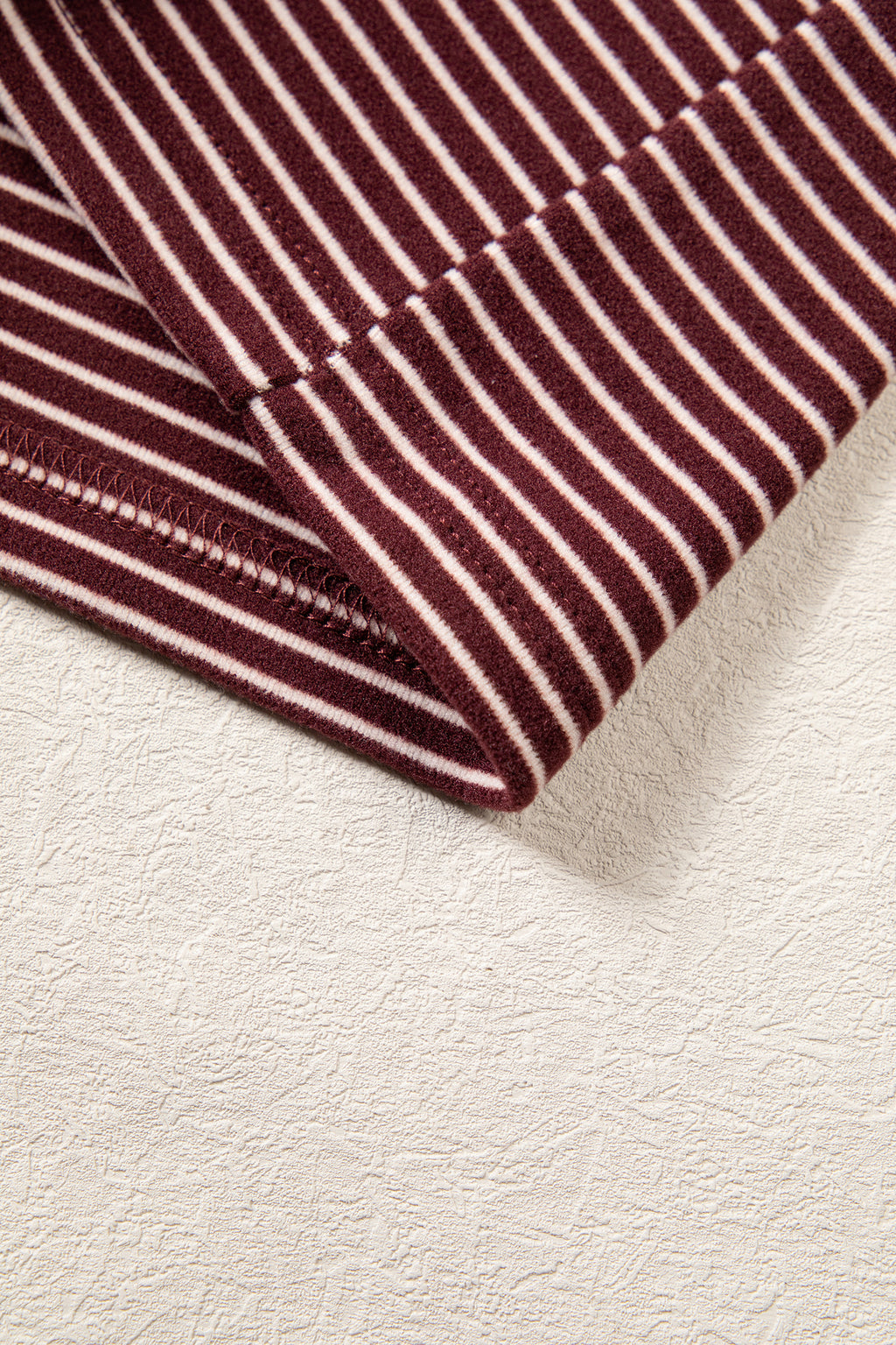 Stripe Contrast Trim Round Neck Oversize Long Sleeve Top 2pcs Pant Set PREORDER ETA 3 WEEKS