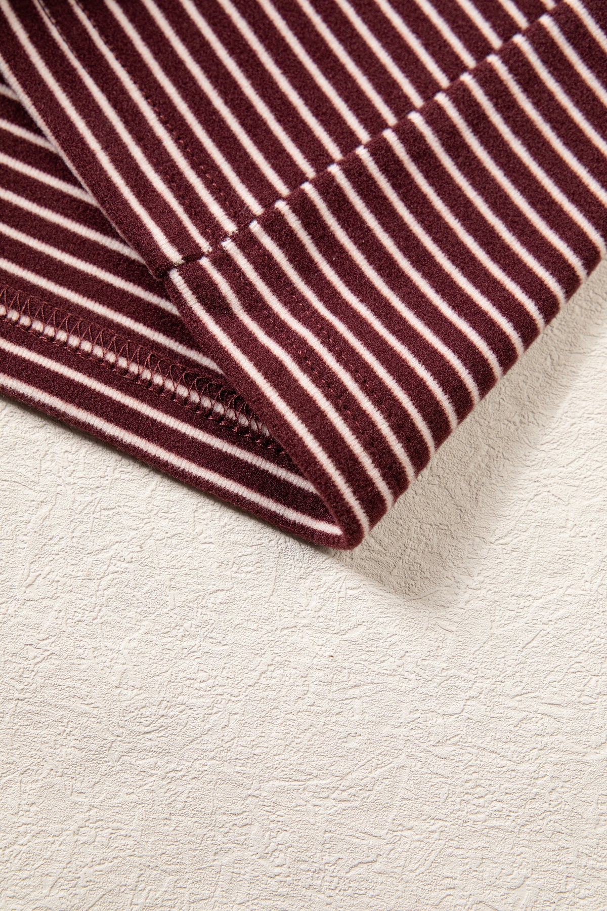 Stripe Contrast Trim Round Neck Oversize Long Sleeve Top 2pcs Pant Set PREORDER ETA 3 WEEKS