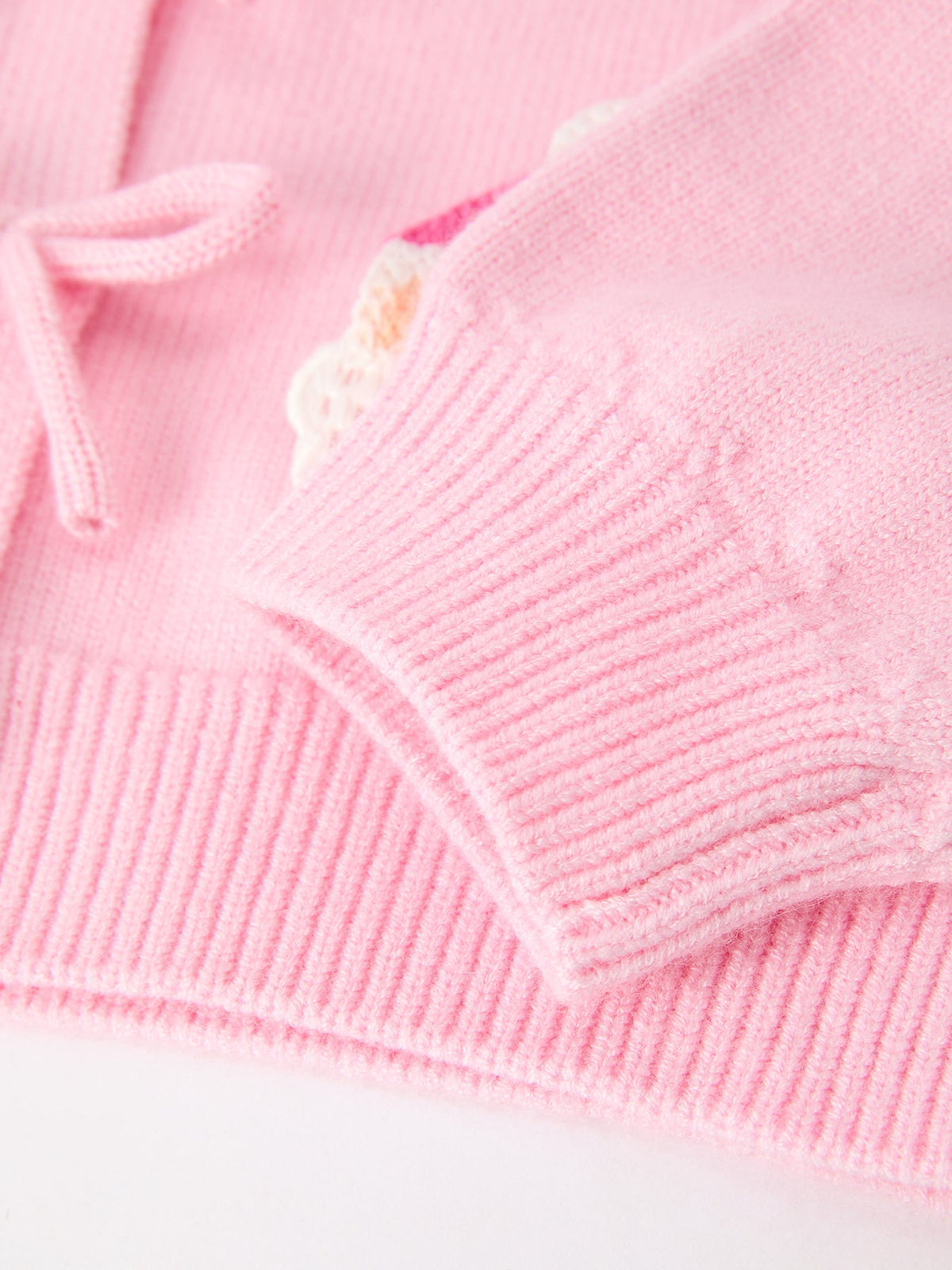 Baby Girl Christmas Pink Santa Bow Knit Cardigan Sweater