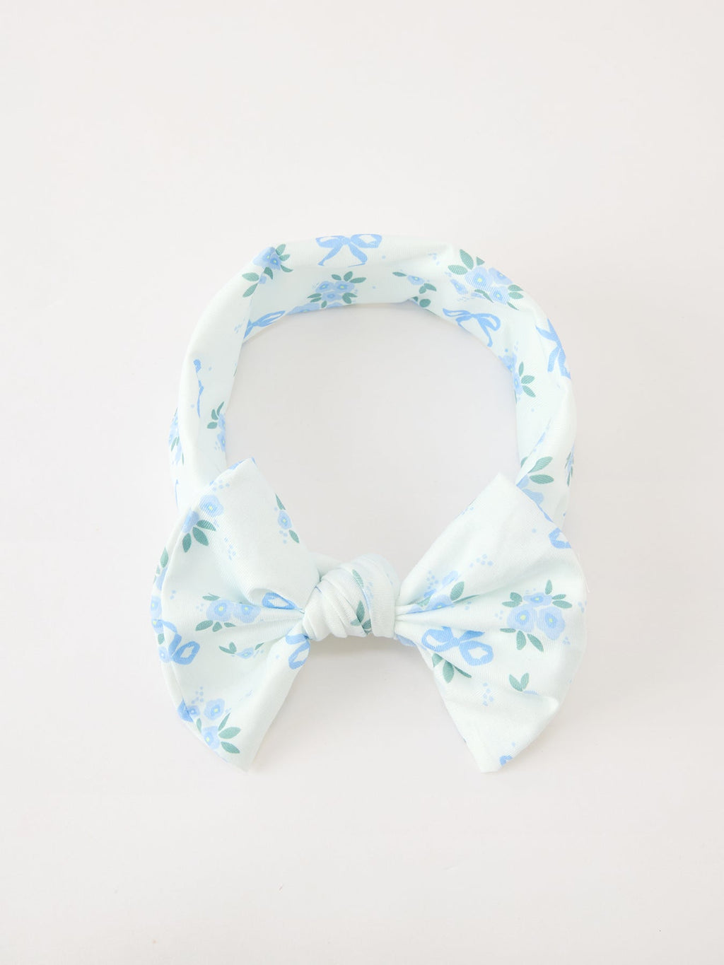 FALL Baby Girls Blue Floral Bow Headband