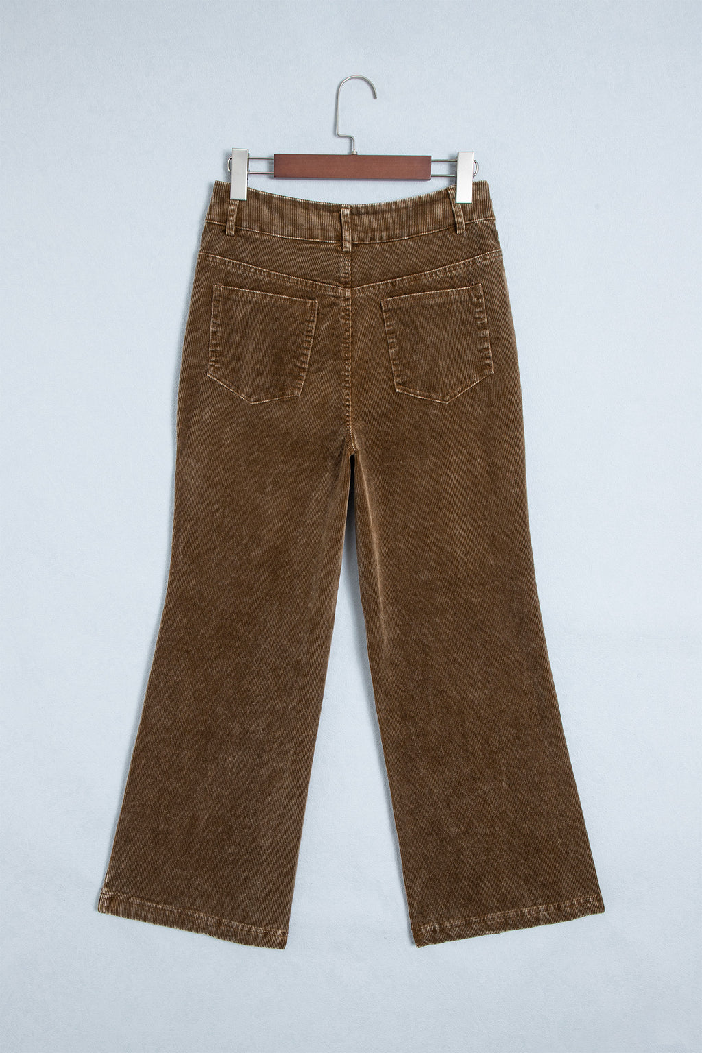 Camel Straight Leg Corduroy Metal Button Zip-up Pants PREORDER ETA 3 WEEKS