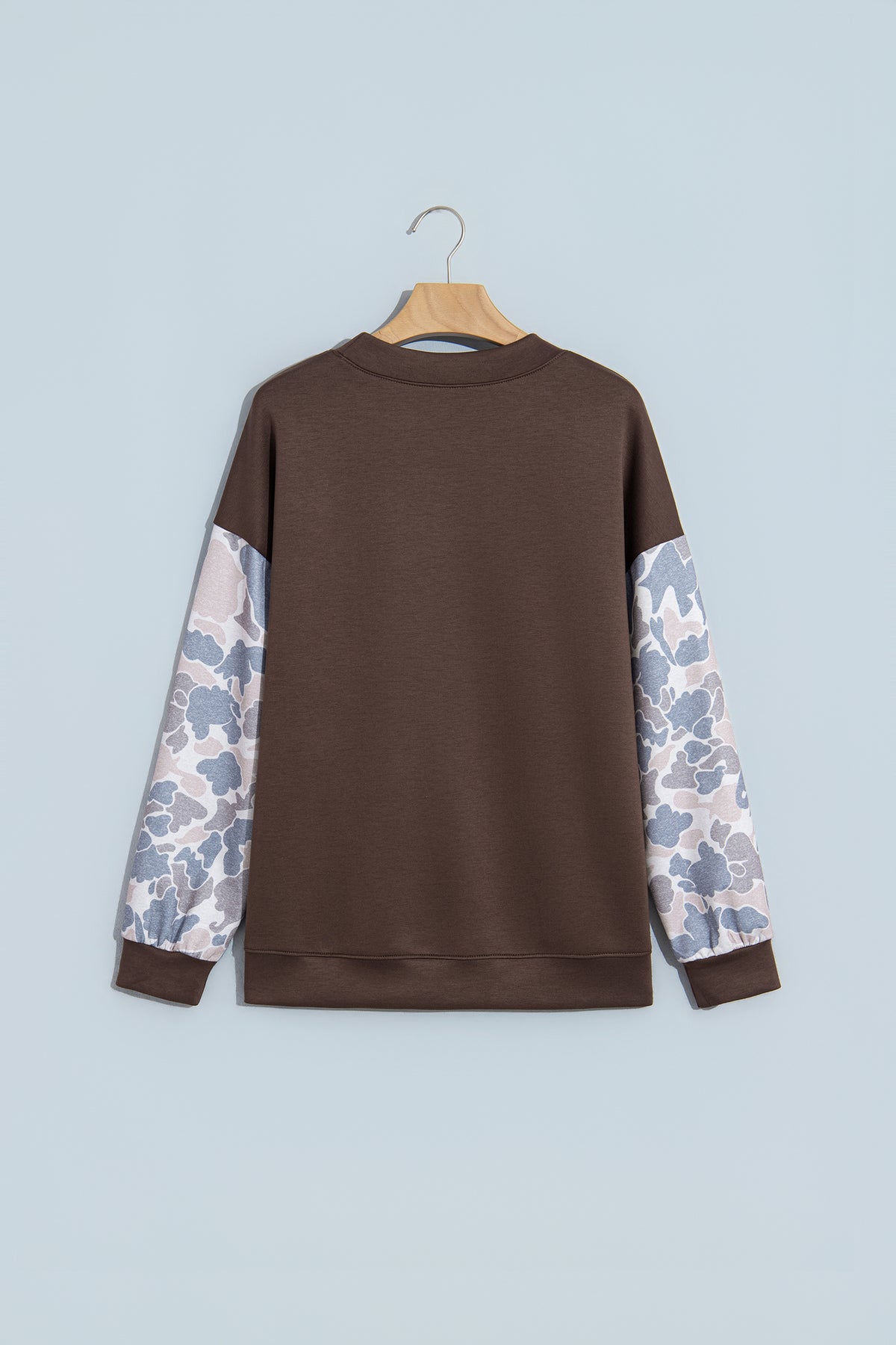 Coffee Camouflage Sleeve Crewneck Baggy Pullover Sweatshirt PREORDER ETA 3 WEEKS