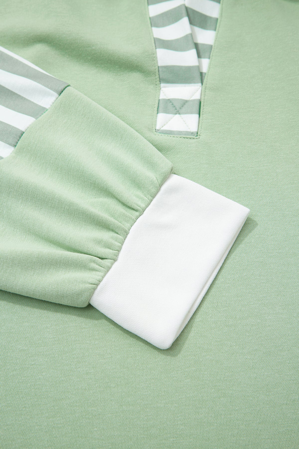 Green Striped Patchwork V Neck Two Piece Shorts Plus Size Set PREORDER ETA 3 WEEKS