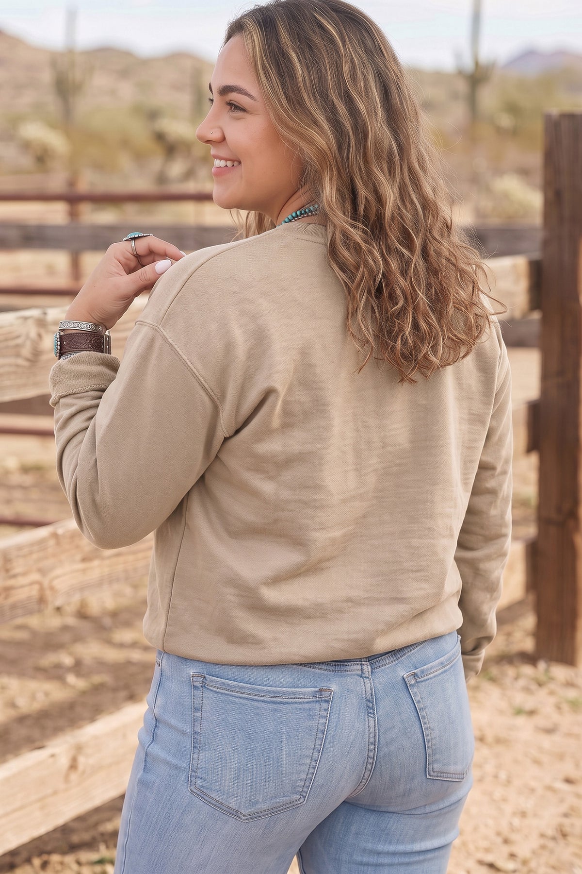 Fiery Red PRAY Letter Patchwork Round Neck Long Sleeve Plus Size Sweatshirt PREORDER ETA 3 WEEKS