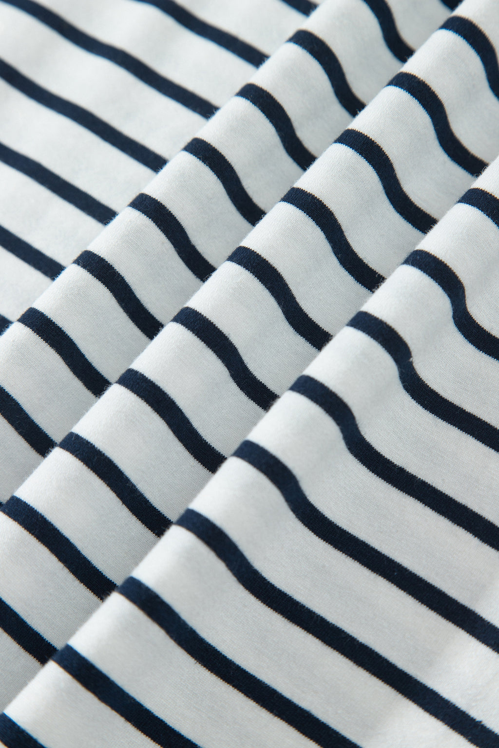 Blue Stripe V Neck Ruffle Contrast Sleeve Top Drawstring Pants 2pcs Set PREODER