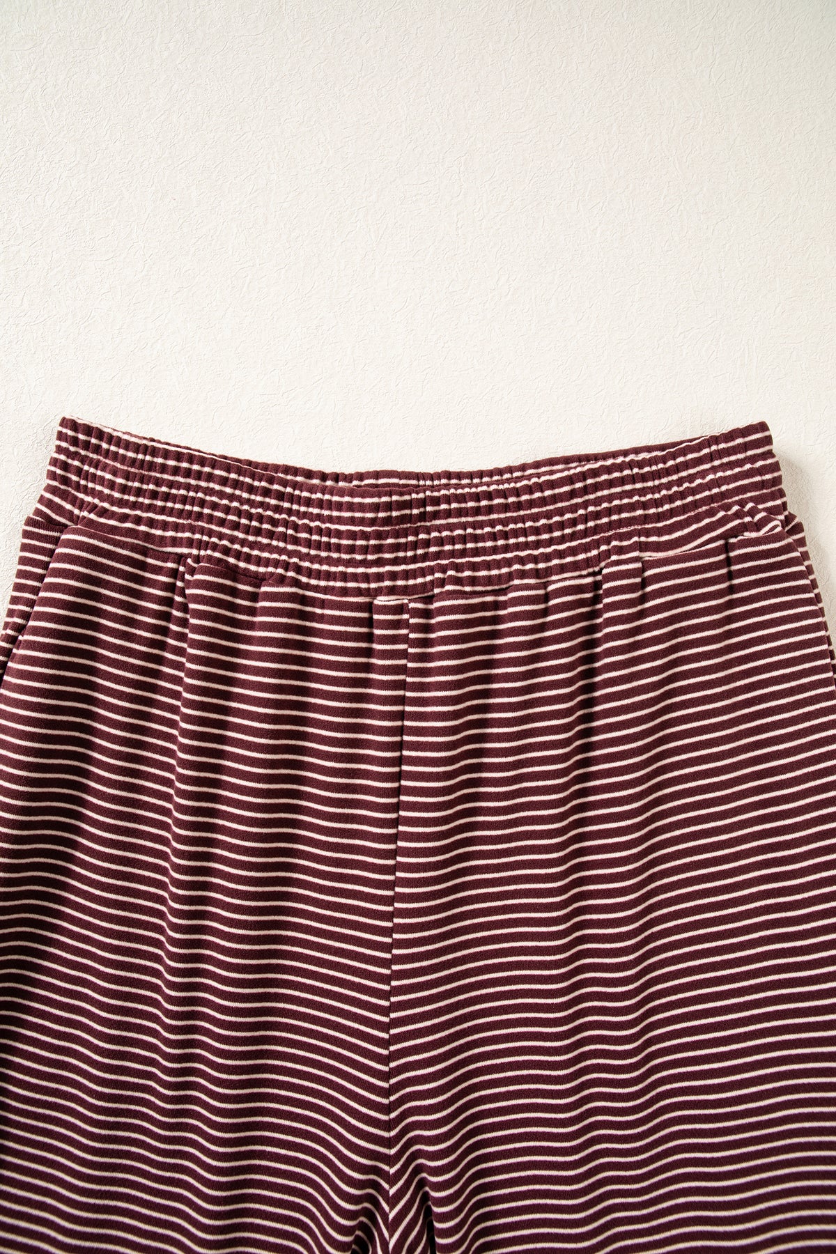 Stripe Contrast Trim Round Neck Oversize Long Sleeve Top 2pcs Pant Set PREORDER ETA 3 WEEKS