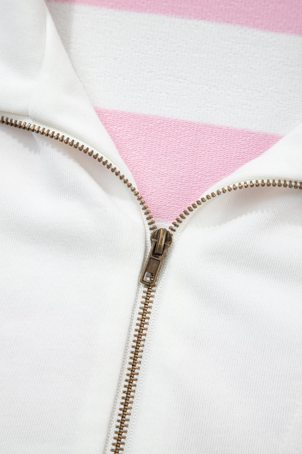 Pink Stripe Color Block Patchwork Zip Long Sleeve Top Elastic Waist Pants Set PREORDER ETA 3 WEEKS