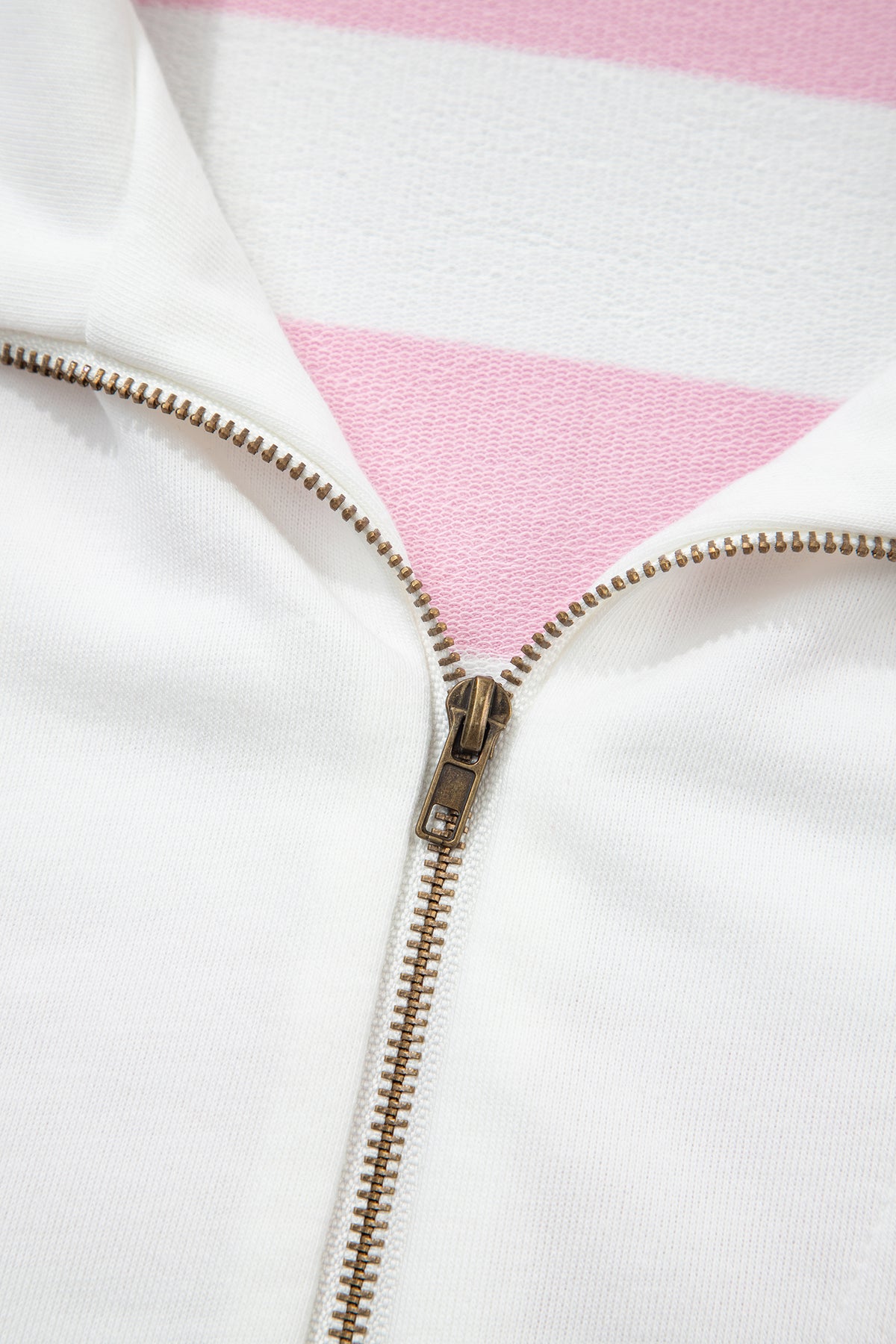 Pink Stripe Color Block Patchwork Zip Long Sleeve Top Elastic Waist Pants Set PREORDER ETA 3 WEEKS