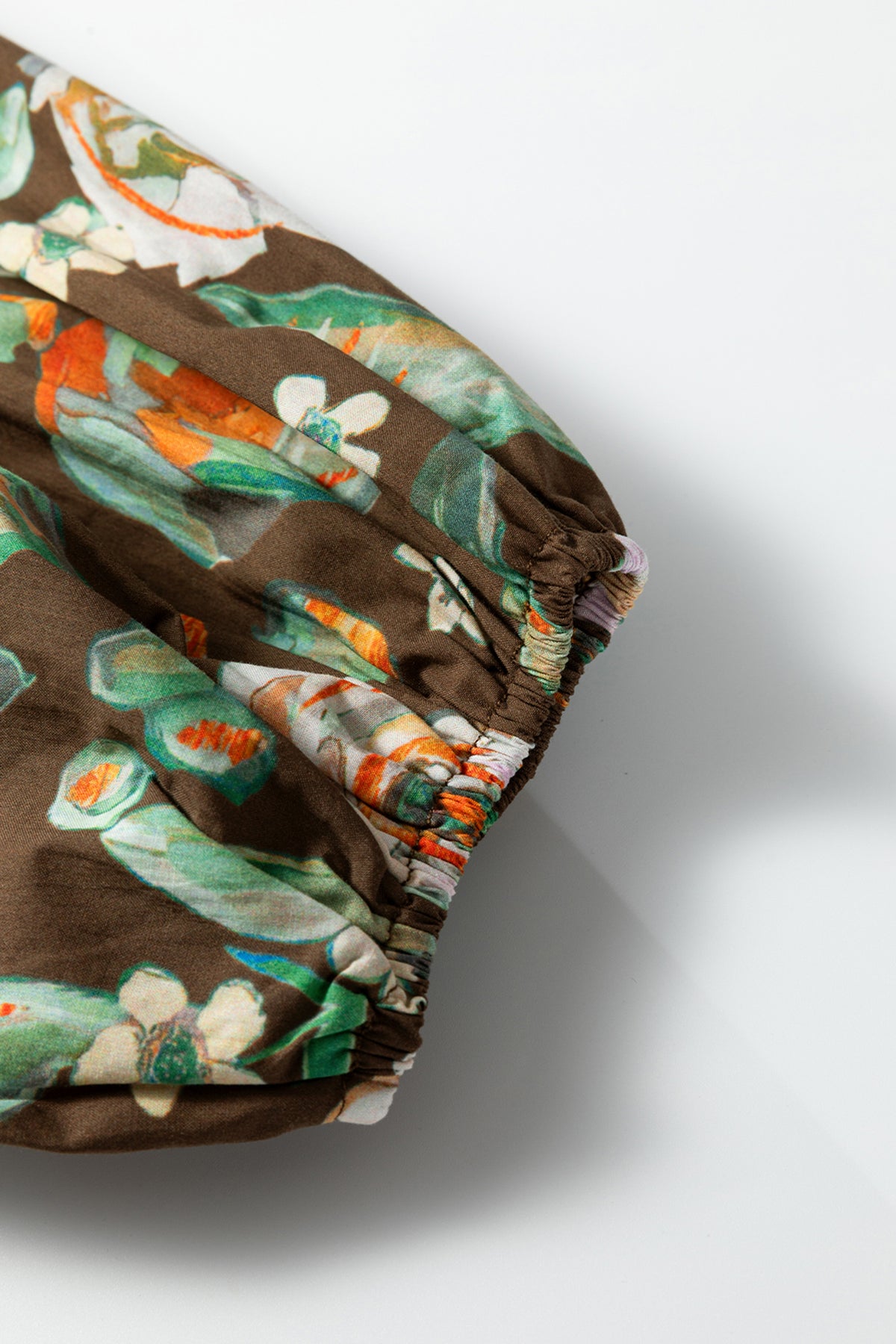 Brown Floral Print Contrast Trim V Neck Pocketed Long Sleeve Mini Dress PREORDER ETA 3 WEEKS