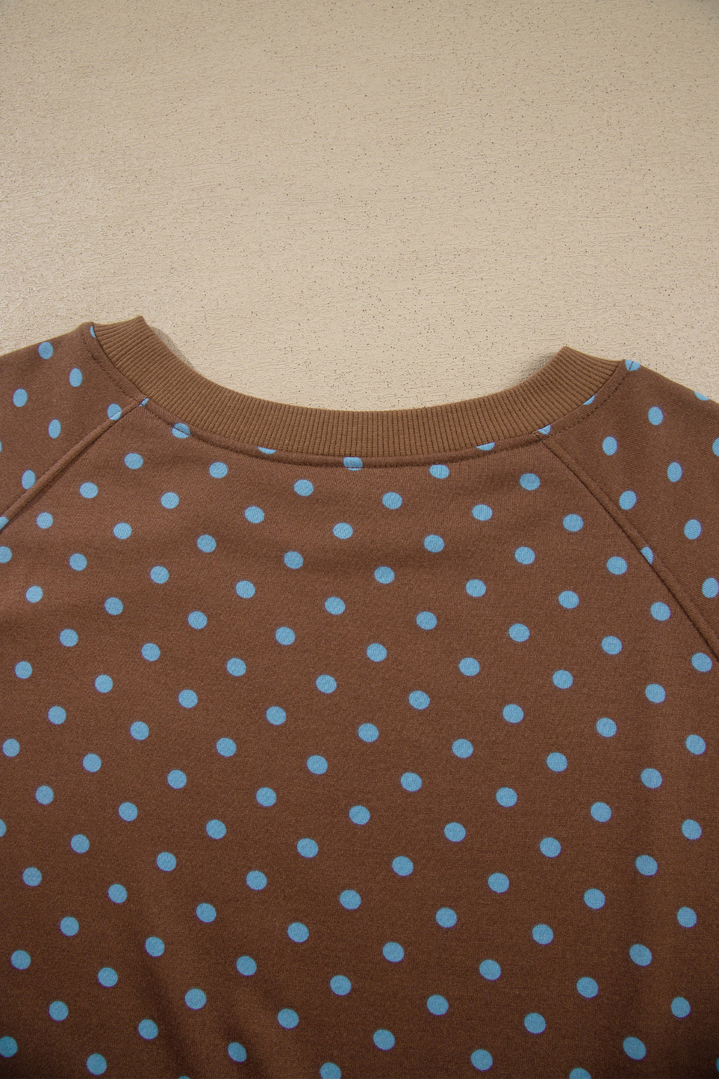 Brown Polka Dot Round Neck Long Sleeve Plus Size Set PREORDER ETA 3 WEEKS