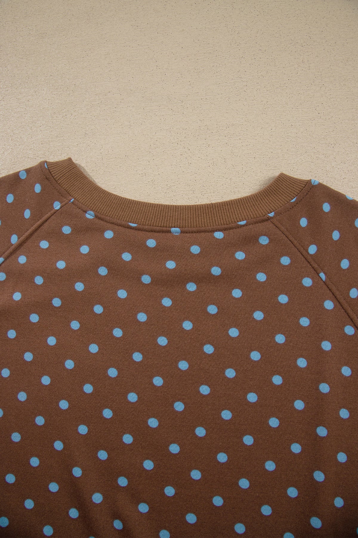 Brown Polka Dot Round Neck Long Sleeve Plus Size Set PREORDER ETA 3 WEEKS