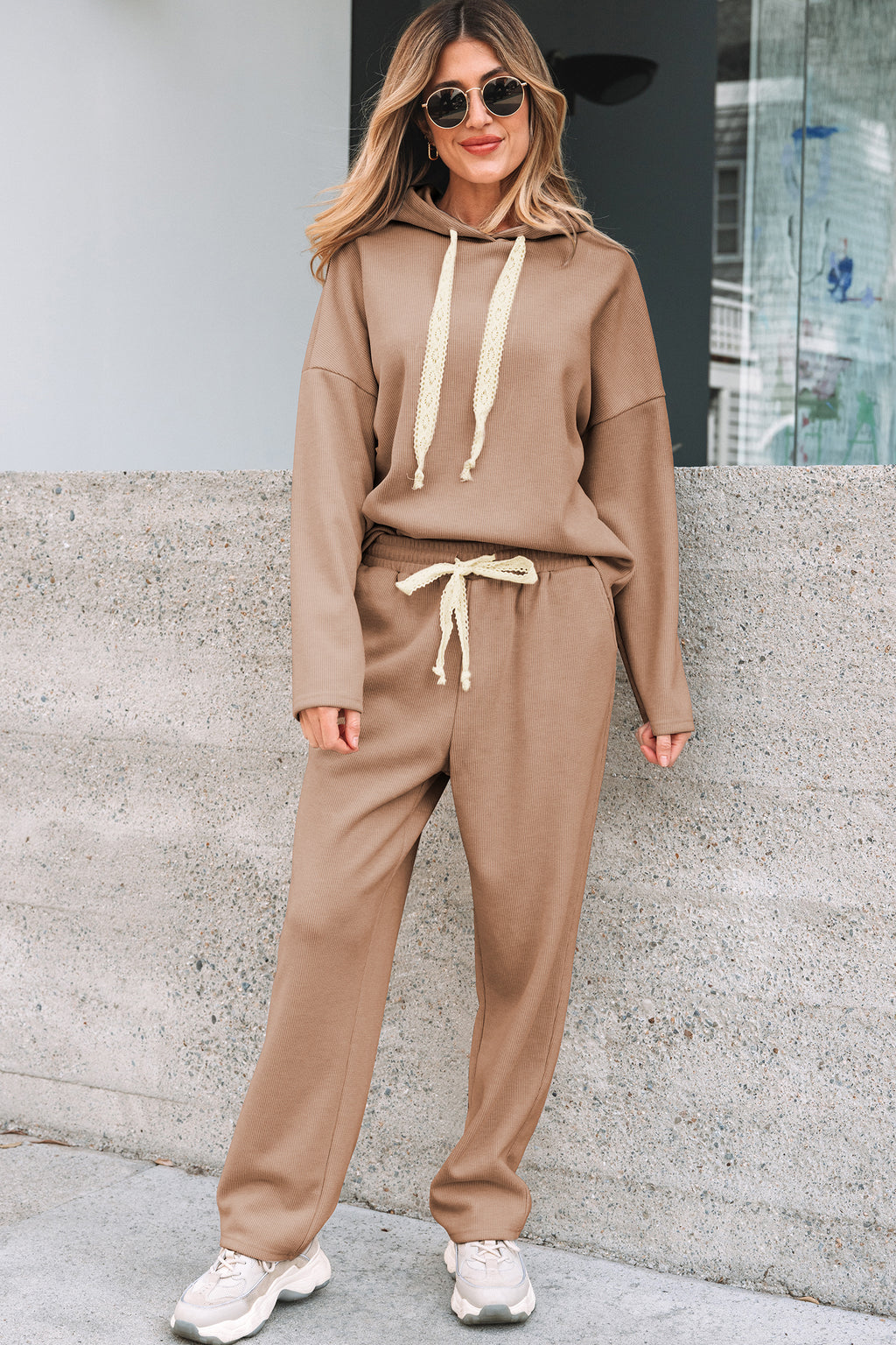 Leopard Drawstring Pullover Hoodie and High Waist Pants PREORDER ETA 3 WEEKS