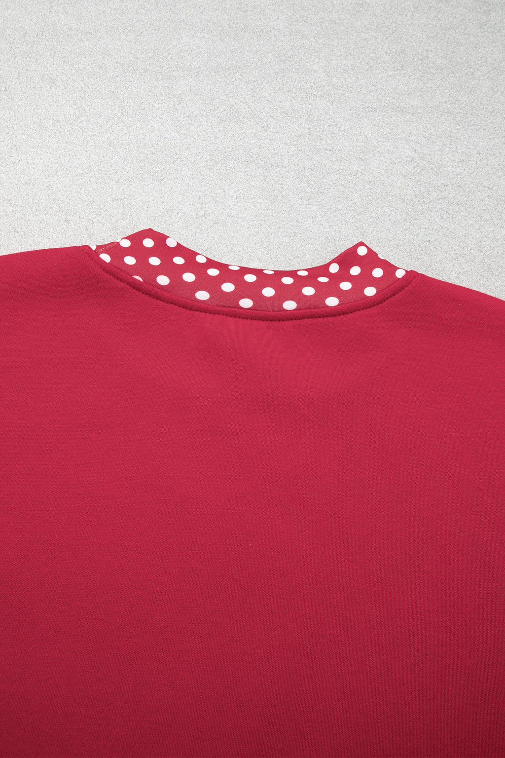 Red Dahlia Colorblock Polka Dot Contrast Trim Oversized Sweatshirt PREORDER ETA 3 WEEKS