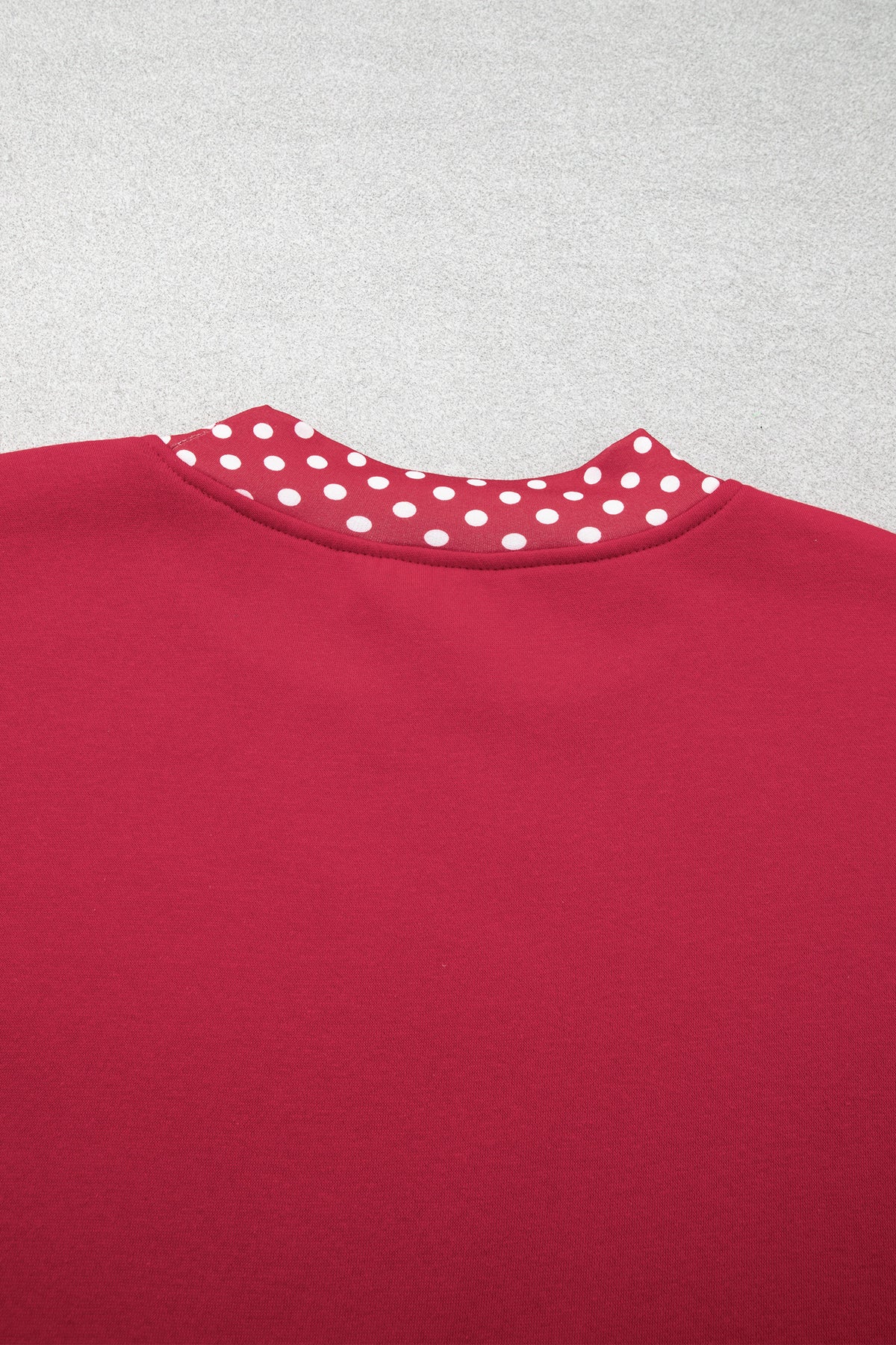 Red Dahlia Colorblock Polka Dot Contrast Trim Oversized Sweatshirt PREORDER ETA 3 WEEKS