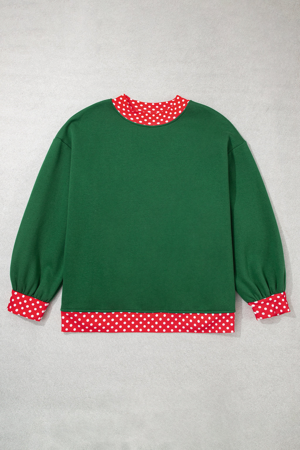 Brown Polka Dot Patchwork Round Neck Plus Size Sweatshirt PREORDER ETA 3 WEEKS