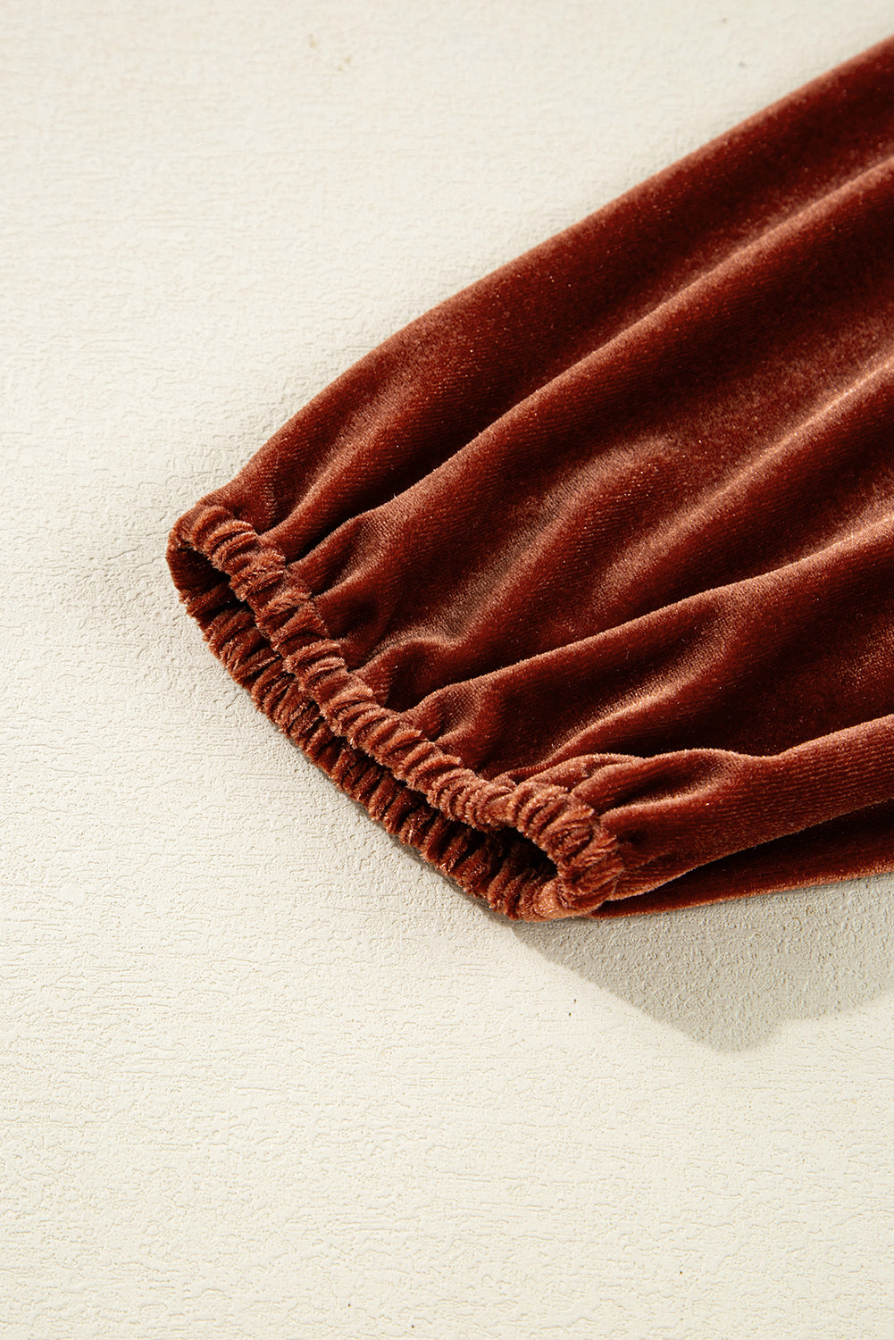 Clay Elastic V Neck Puff Sleeve Short Velvet Dress PREORDER ETA 3 WEEKS
