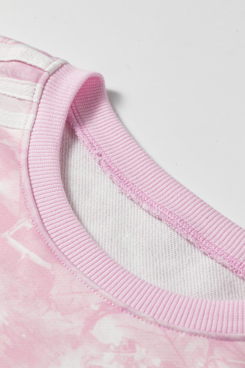 Pink Abstract Print Side Stripe Detail Long Sleeve Top Loose Pants Set PREORDER ETA 3 WEEKS