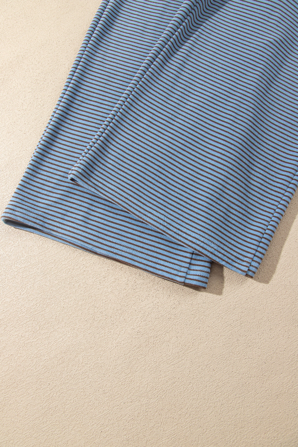 Stripe Contrast Trim Round Neck Oversize Long Sleeve Top 2pcs Pant Set PREORDER ETA 3 WEEKS