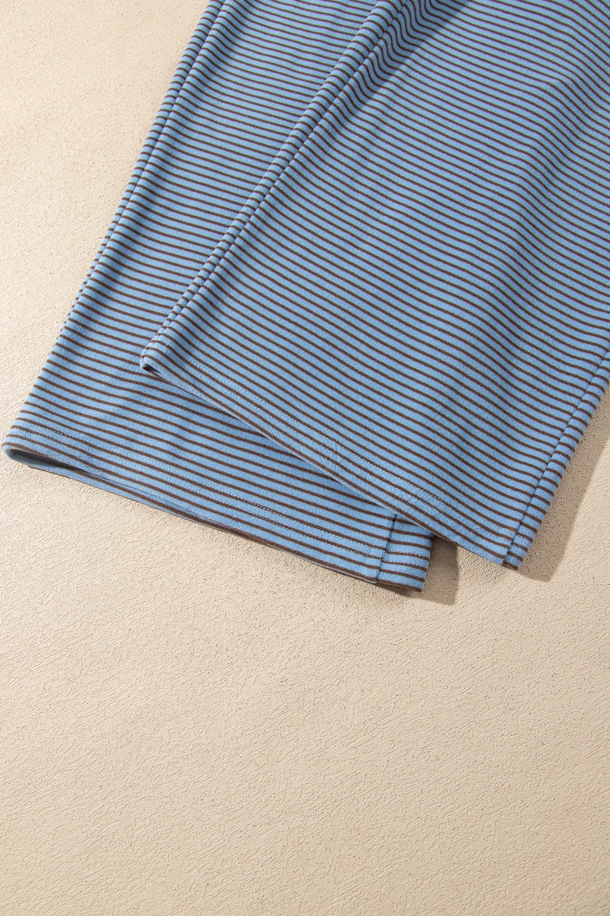 Stripe Contrast Trim Round Neck Oversize Long Sleeve Top 2pcs Pant Set PREORDER ETA 3 WEEKS