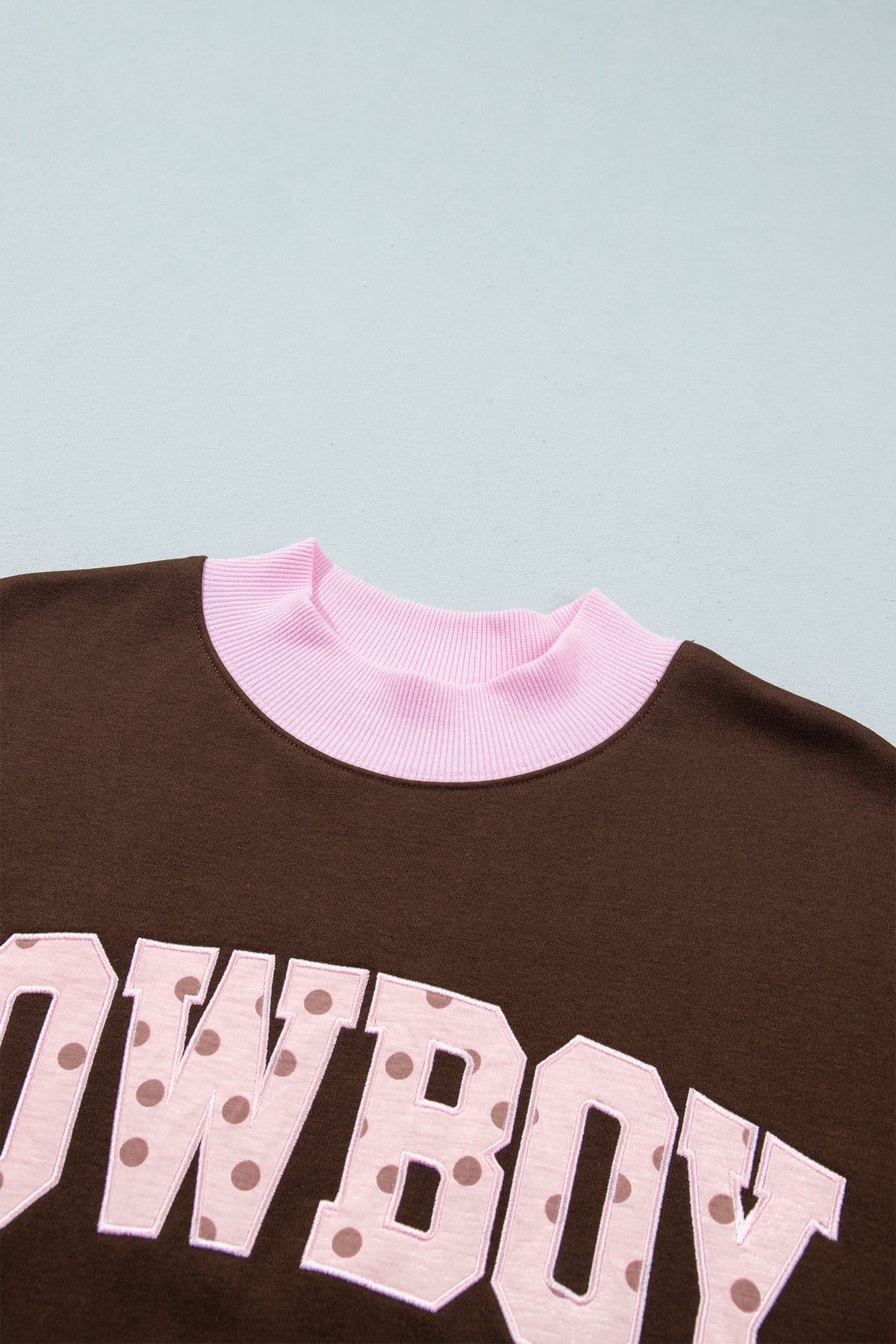 Coffee Polka Dot Letter Graphic Colorblock Tunic Sweatshirt PREORDER ETA 3 WEEKS