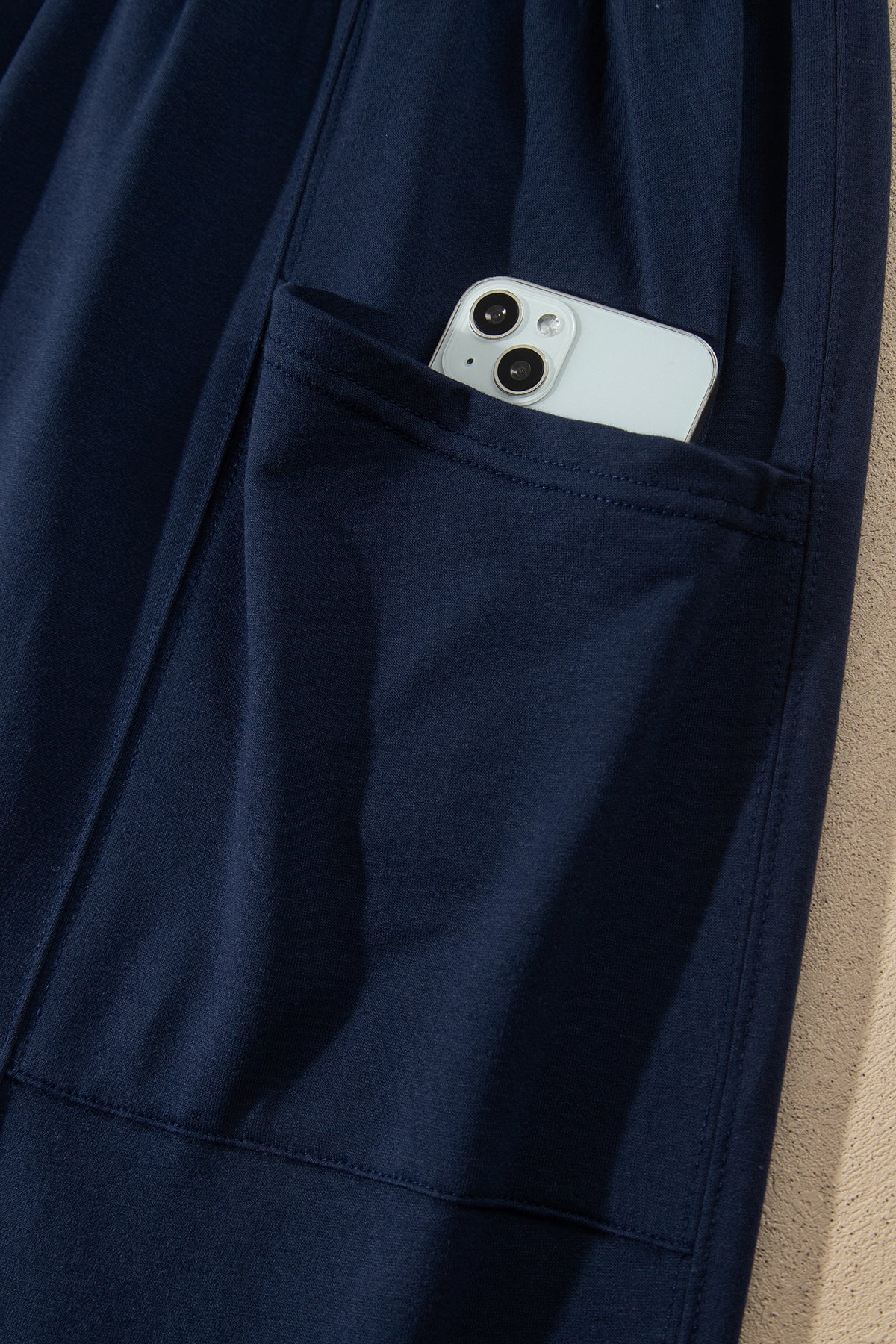 Dirty blue Elastic Waist Drawstring Wide Leg Full Length Pants PREORDER ETA 3 WEEKS