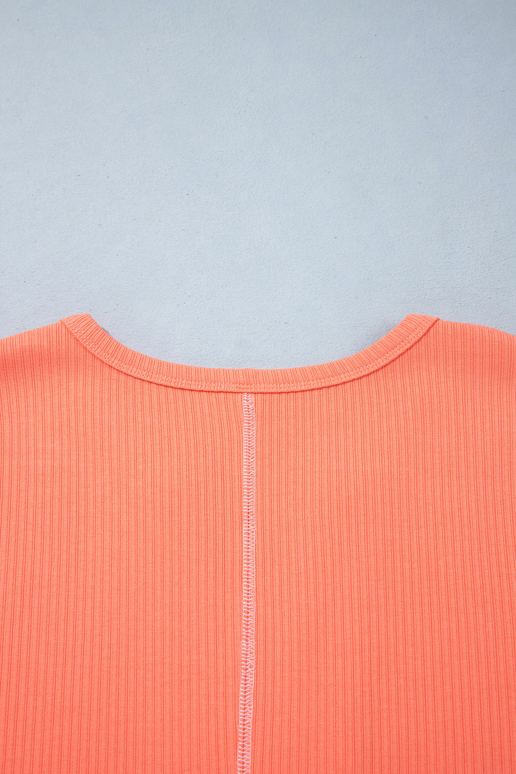Flamingo V Neck Ribbed Stitched Detail Long Sleeve Top PREORDER ETA 3 WEEKS
