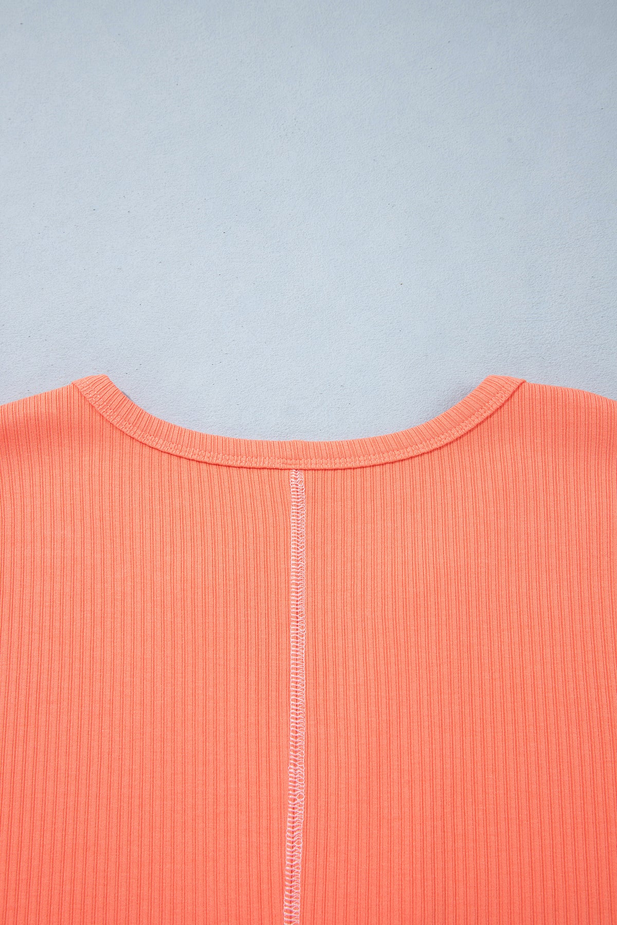 Flamingo V Neck Ribbed Stitched Detail Long Sleeve Top PREORDER ETA 3 WEEKS