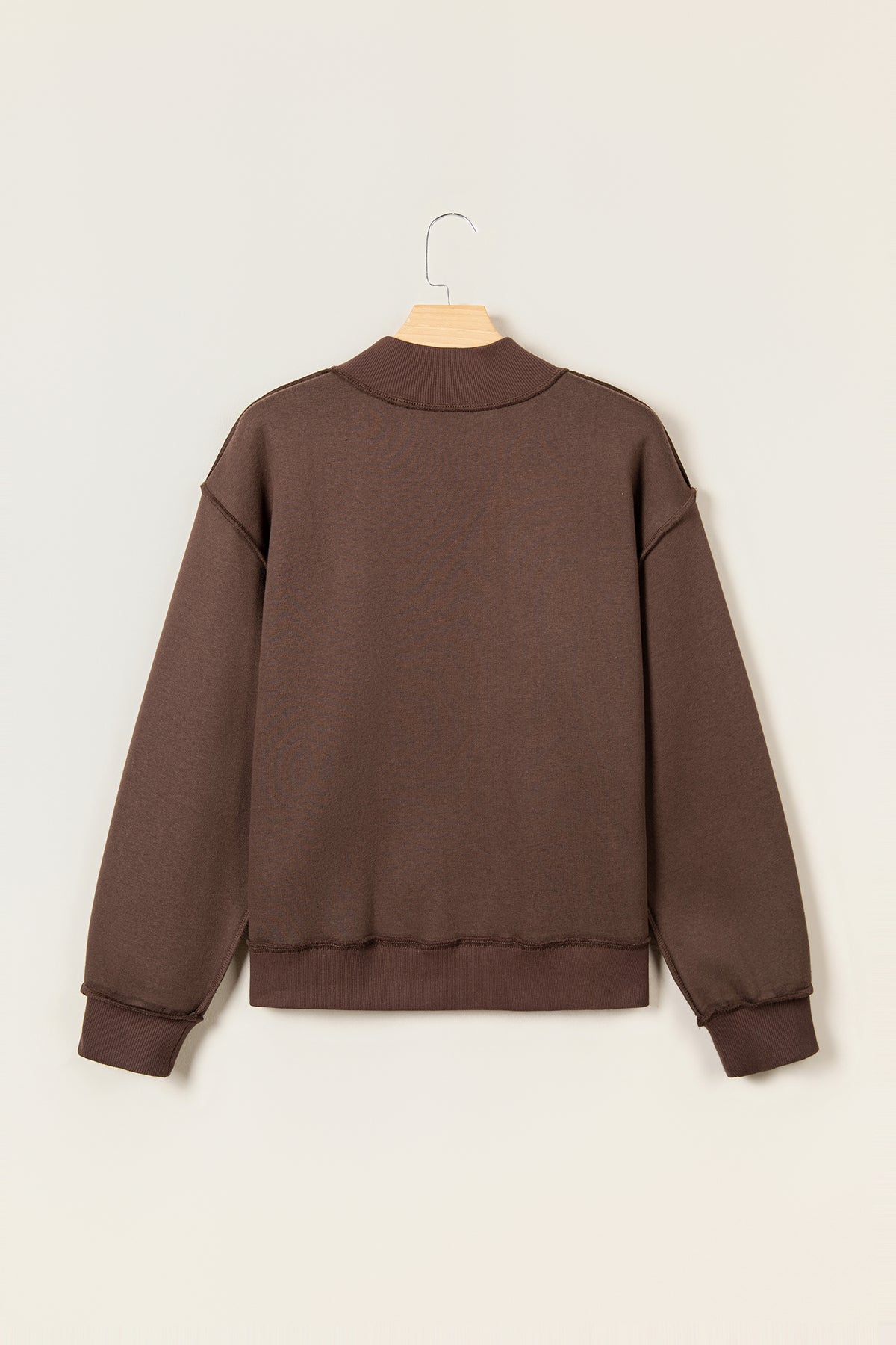 Coffee WWJD Mixed Pattern Embroidered Patch Graphic Mock Neck Sweatshirt PREORDER ETA 3 WEEKS