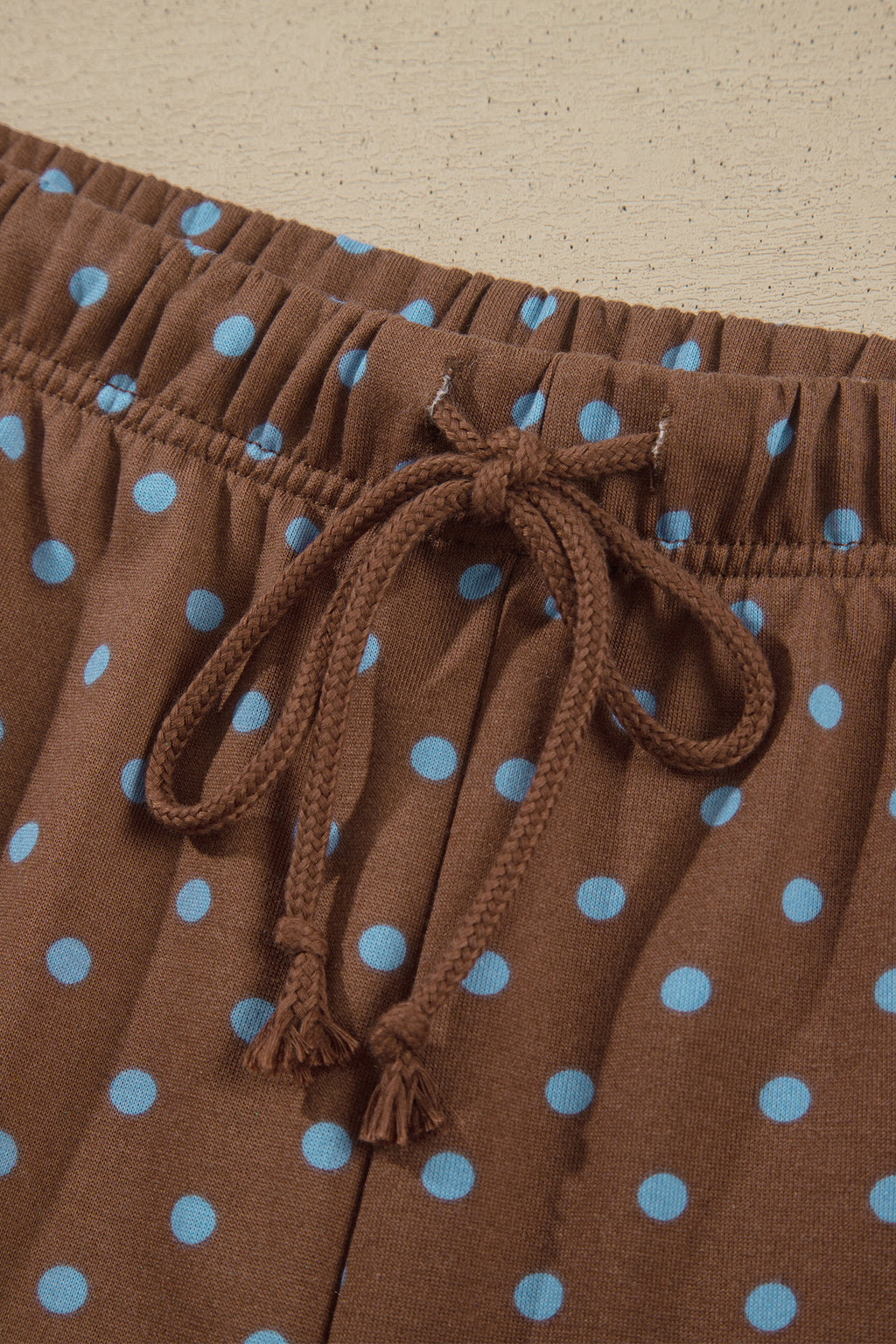 Brown Polka Dot Round Neck Long Sleeve Plus Size Set PREORDER ETA 3 WEEKS
