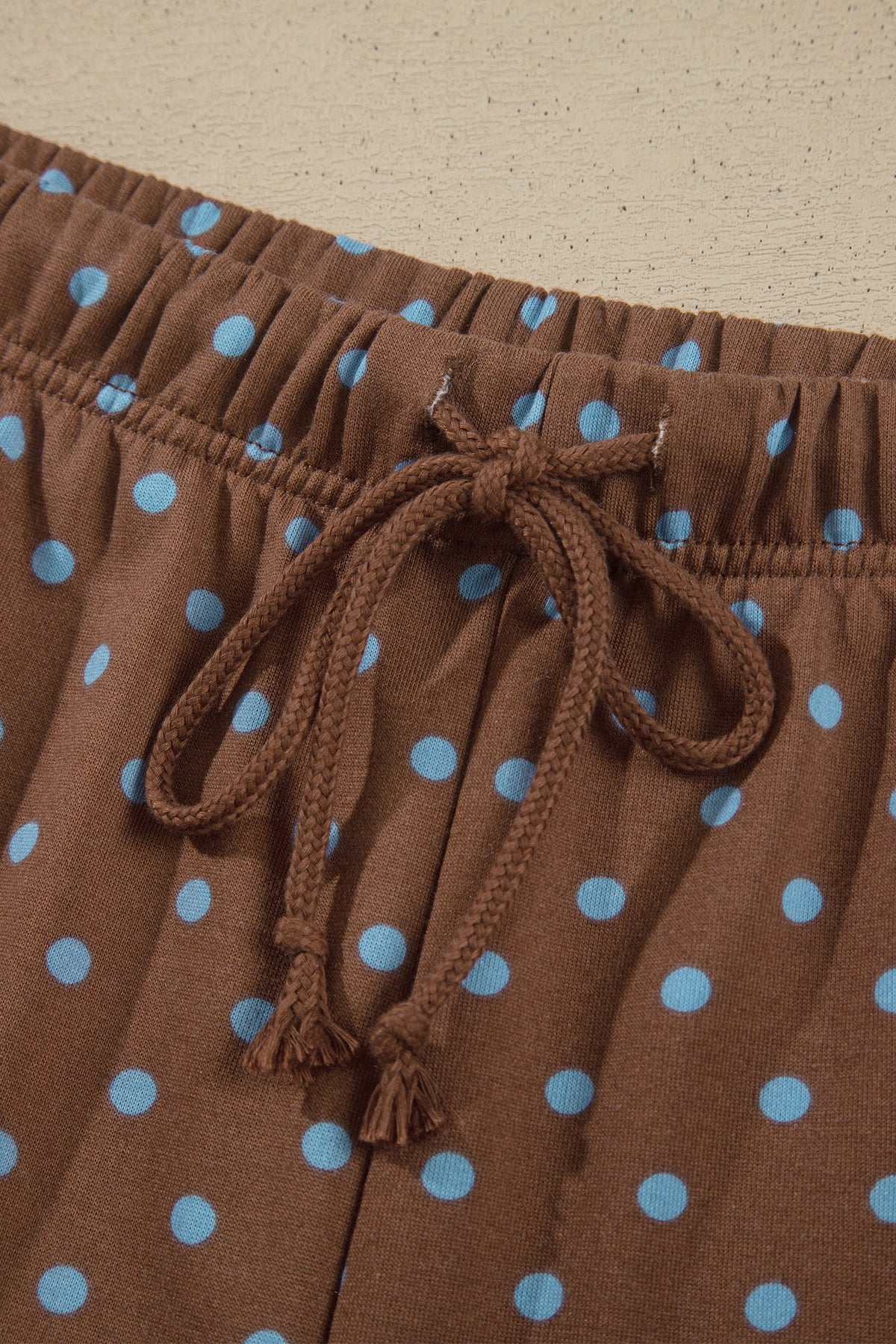 Brown Polka Dot Round Neck Long Sleeve Plus Size Set PREORDER ETA 3 WEEKS