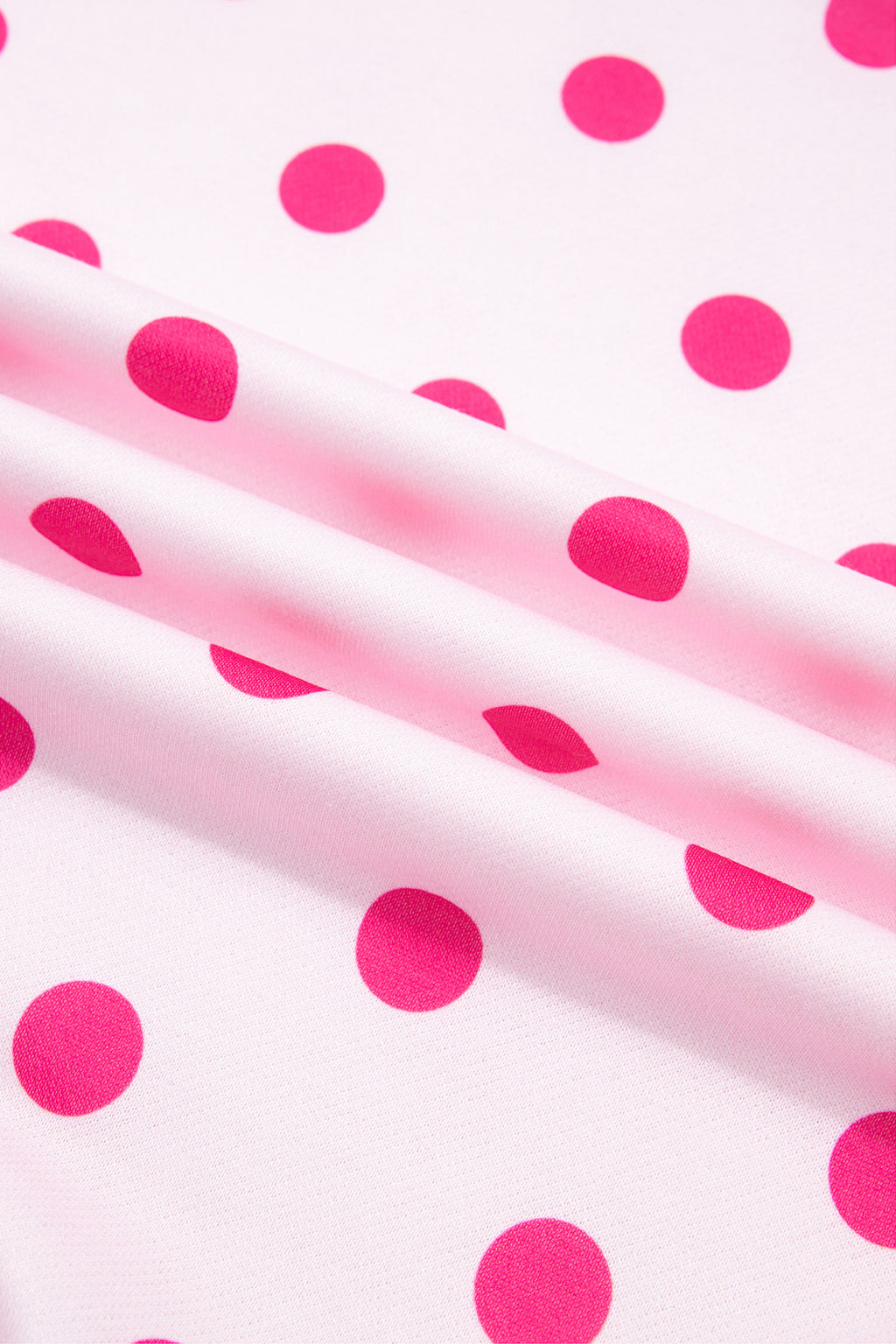 Pink Polka Dot Colorblock Round Neck Pullover Sweatshirt PREORDER ETA 3 WEEKS