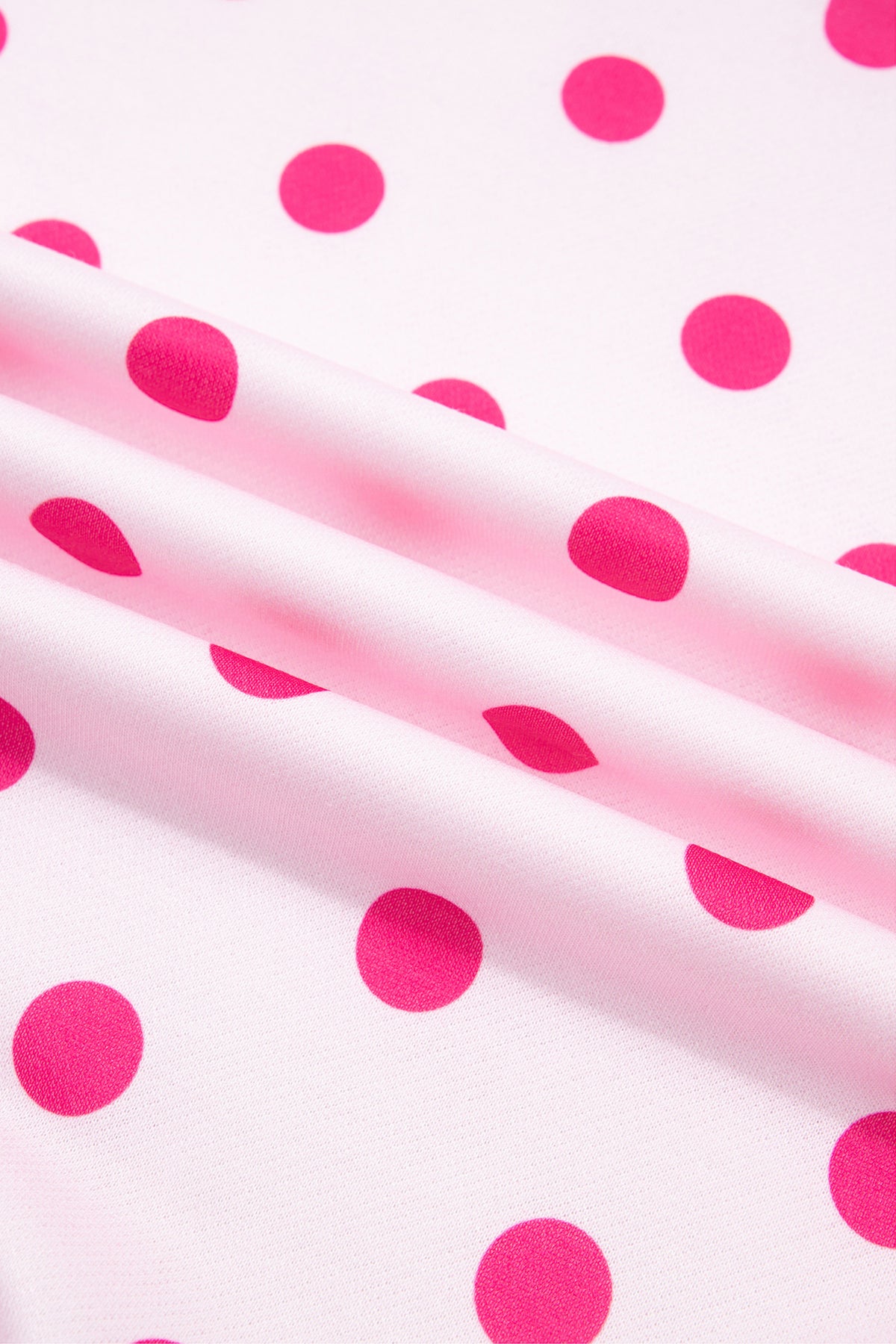 Pink Polka Dot Colorblock Round Neck Pullover Sweatshirt PREORDER ETA 3 WEEKS