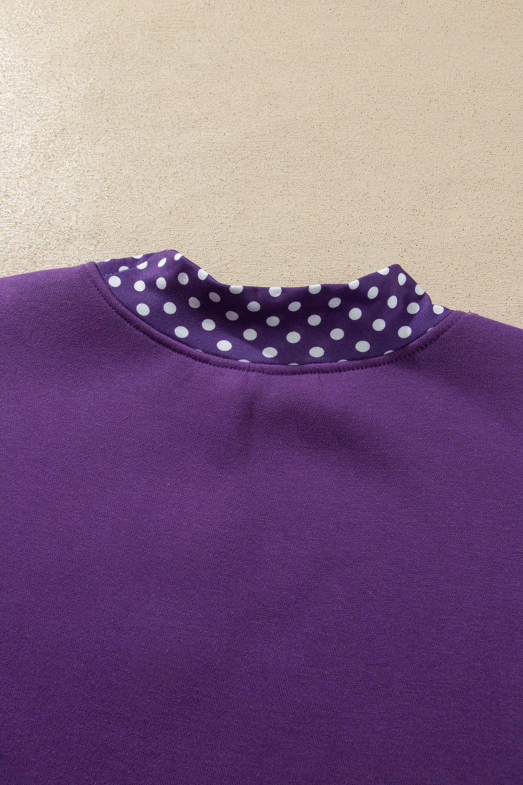 Brown Polka Dot Patchwork Round Neck Plus Size Sweatshirt PREORDER ETA 3 WEEKS