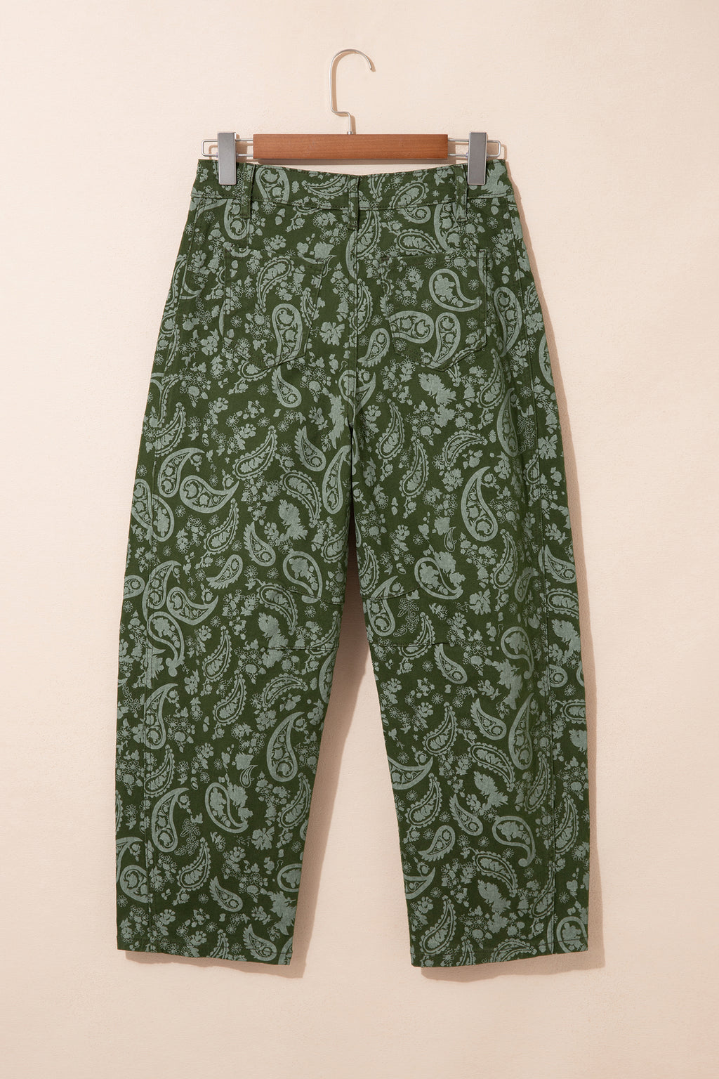 Green Paisley Print Harem Denim Pants PREORDER ETA 3 WEEKS