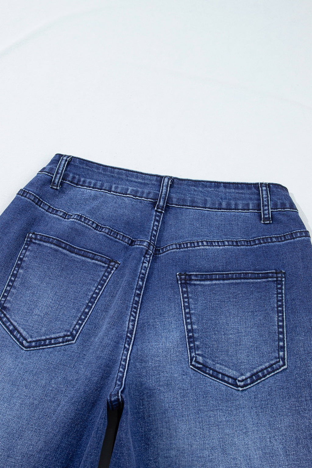 Navy Blue Studded Detail Straight Leg Casual Loose Jeans PREORDER ETA 3 WEEKS